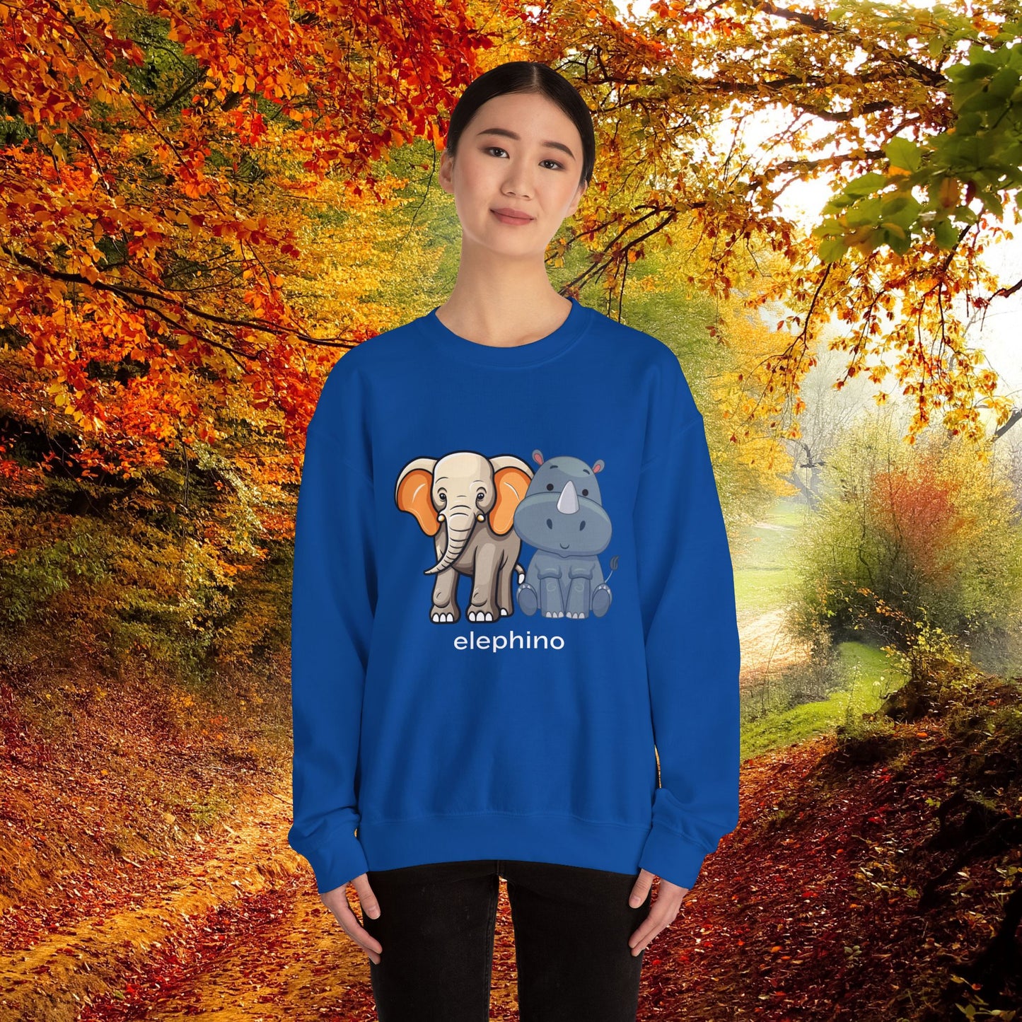 Funny Wildlife Elephino Crewneck Sweatshirt