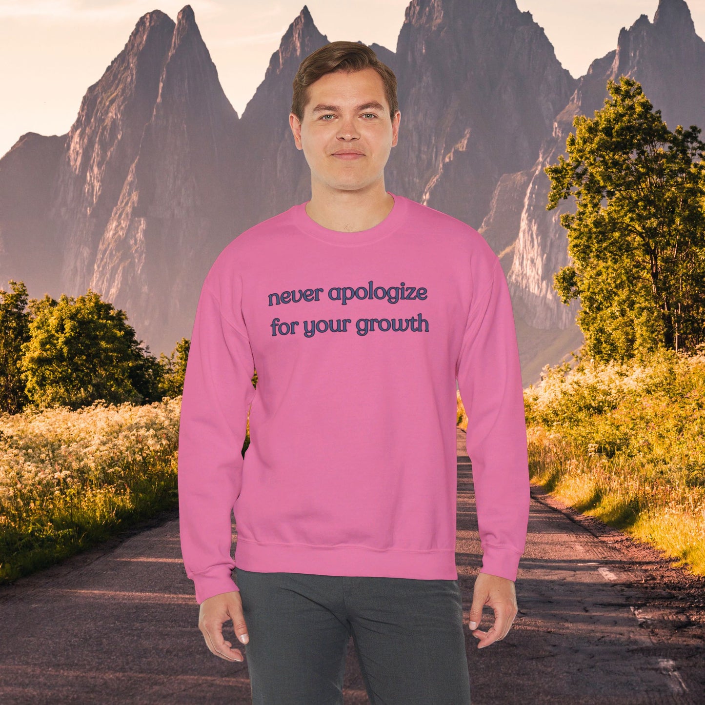 A sage message of “never apologize for your growth”. Give the gift of this Unisex Heavy Blend™ Crewneck Sweatshirt or get one for yourself.