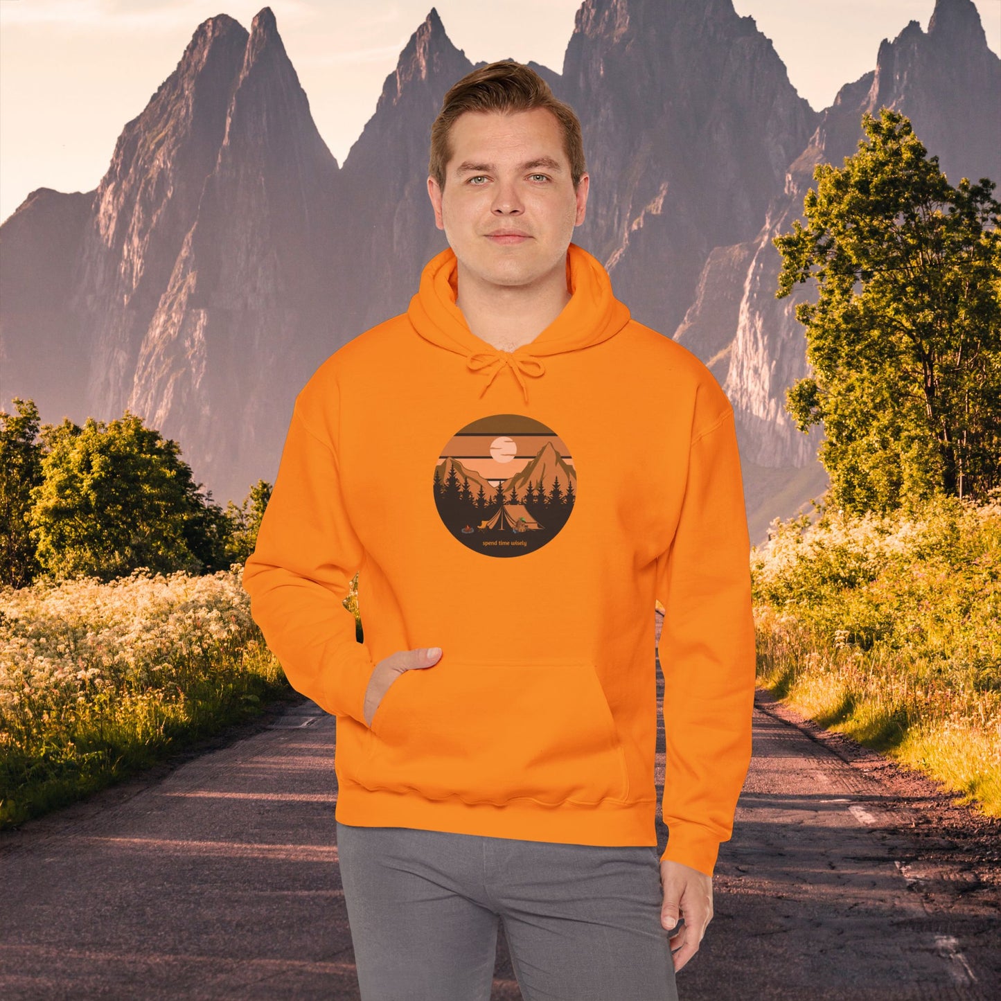 Mountain Camping Unisex Hoodie - Spend time wisely