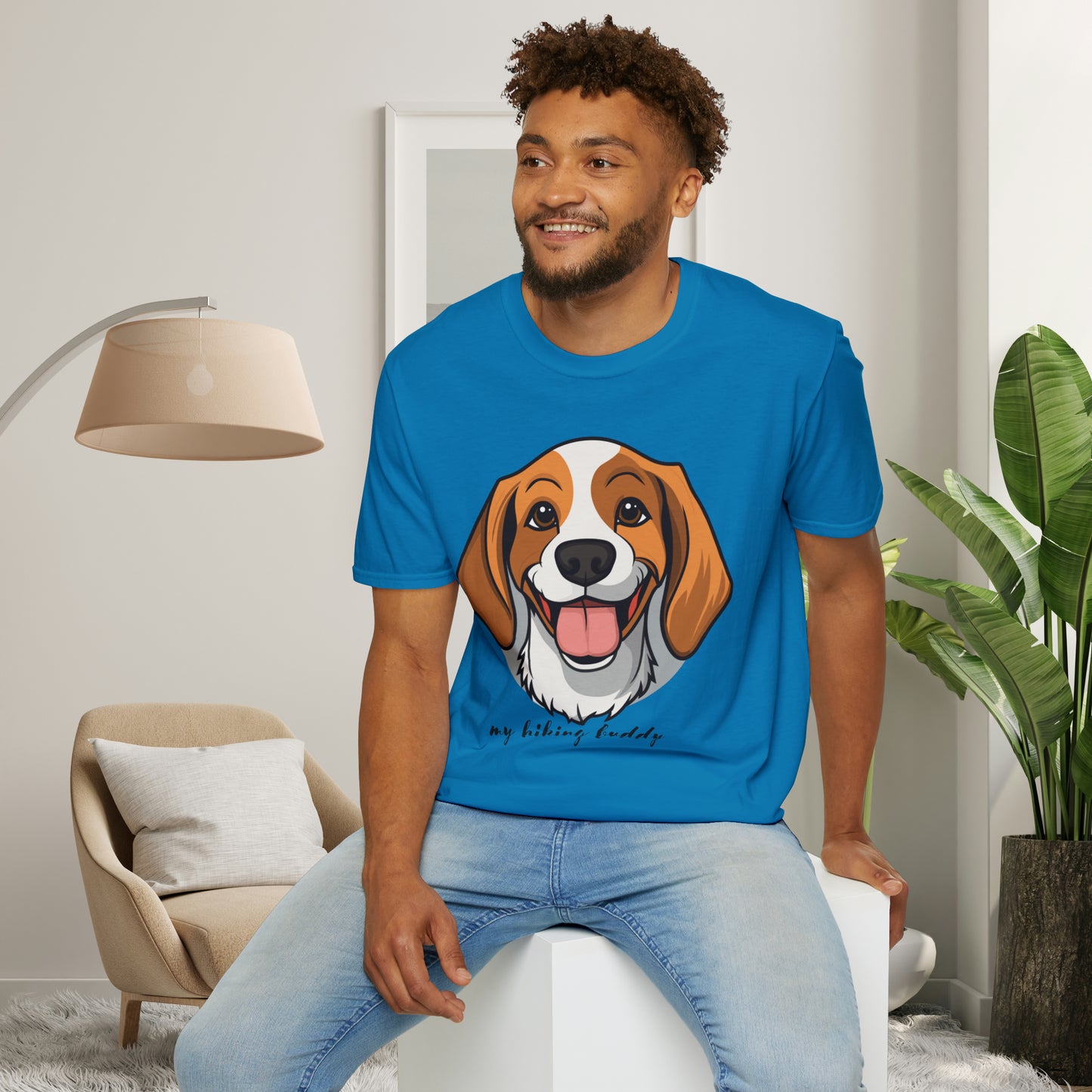 A great shirt for the dog lover who just can’t imagine a hike without their furry friend. This is a Unisex Softstyle T-Shirt.
