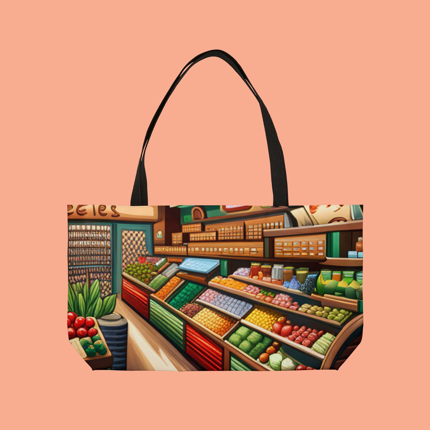 Don’t forget to bring this to the grocery store! A great way to help our planet with this Weekender Tote Bag.