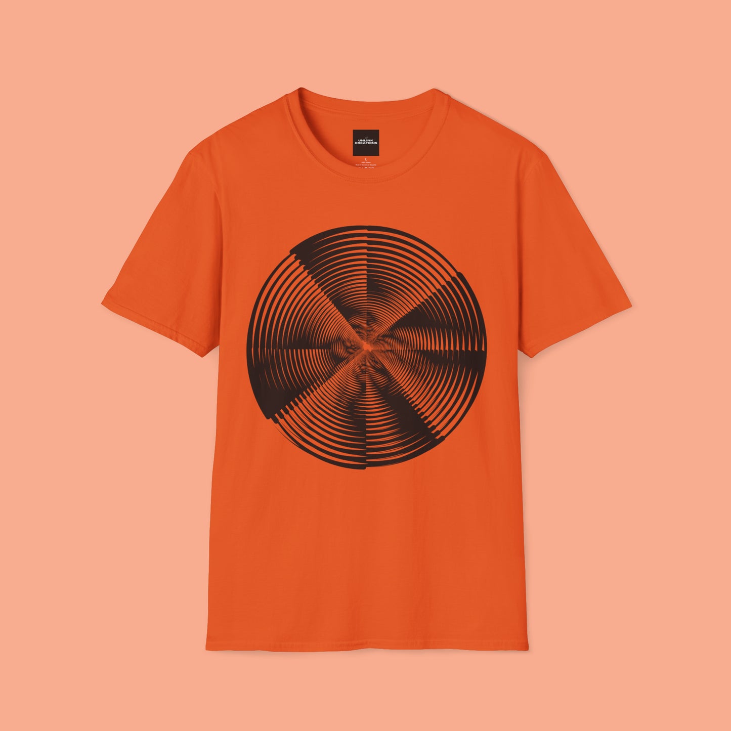 Geometric abstract design on this Unisex Softstyle T-Shirt for you.