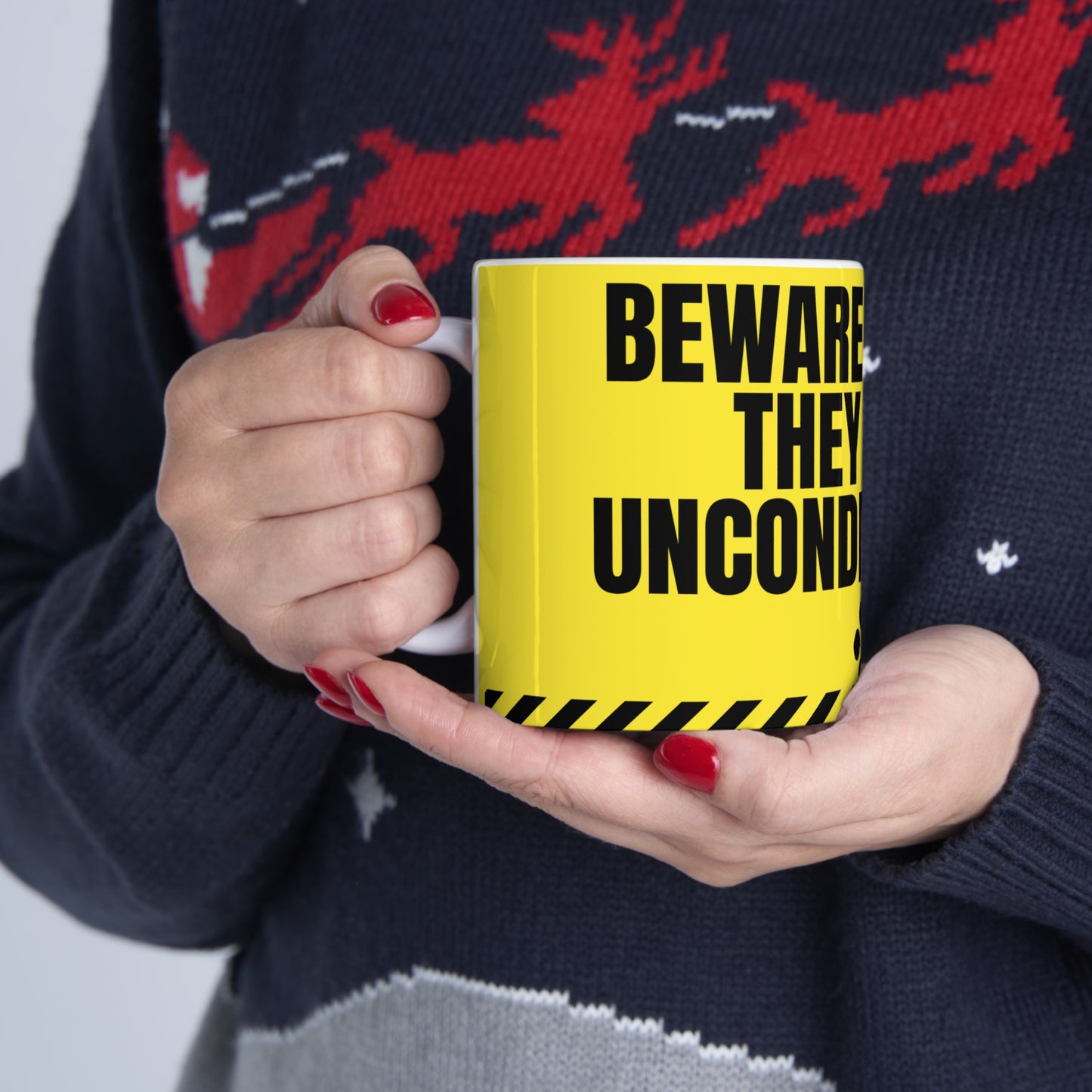 BEWARE OF DOGS THEY LOVE UNCONDITIONALLY coffee mug. They enrich our lives in so many ways! Perfect for dog lovers.