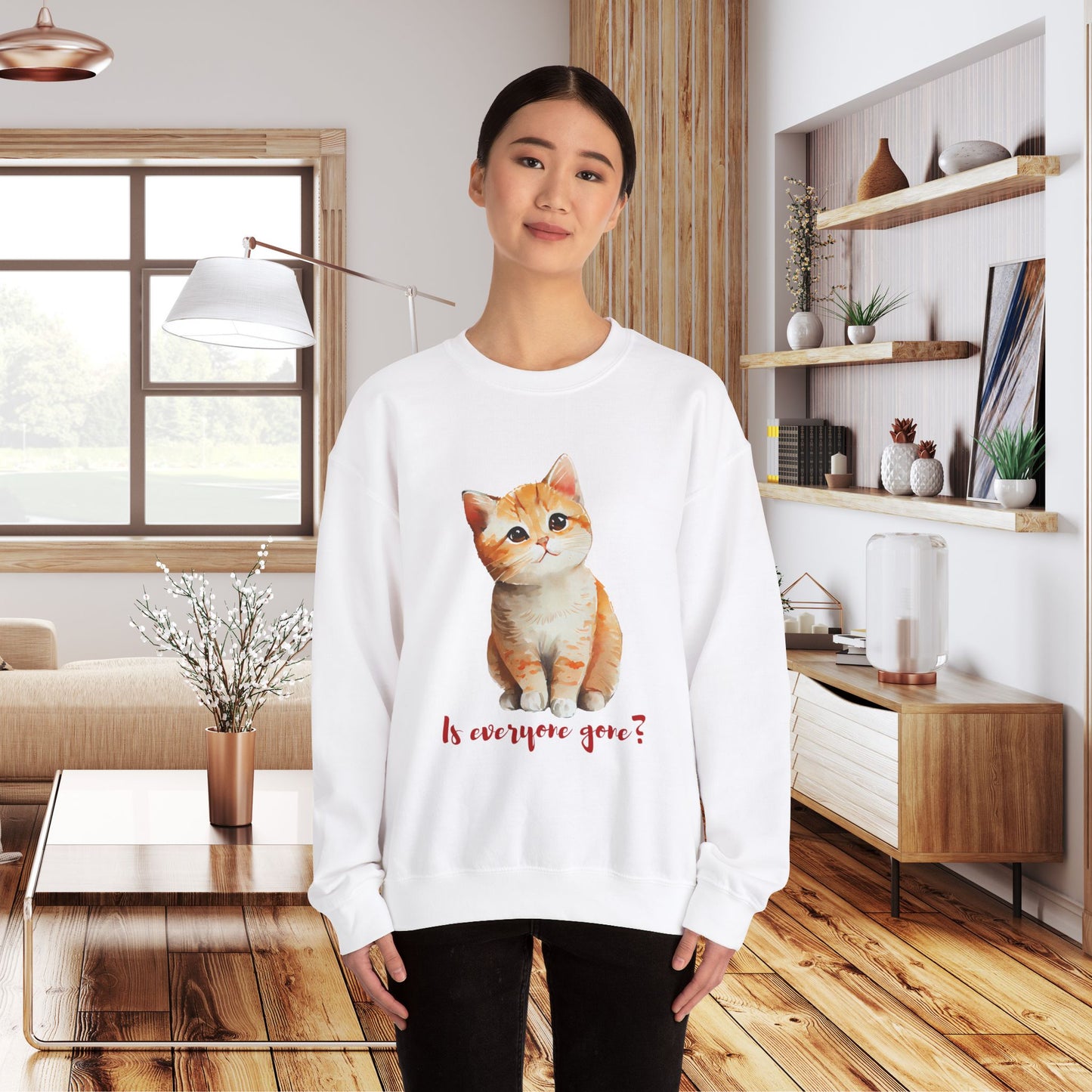 Cat Lover Unisex Sweatshirt - 'Is everyone gone?'