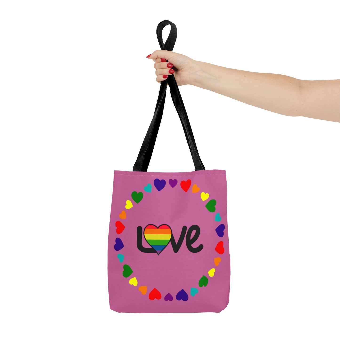 Celebrate love with this colorful Tote Bag in 3 sizes to meet your needs.