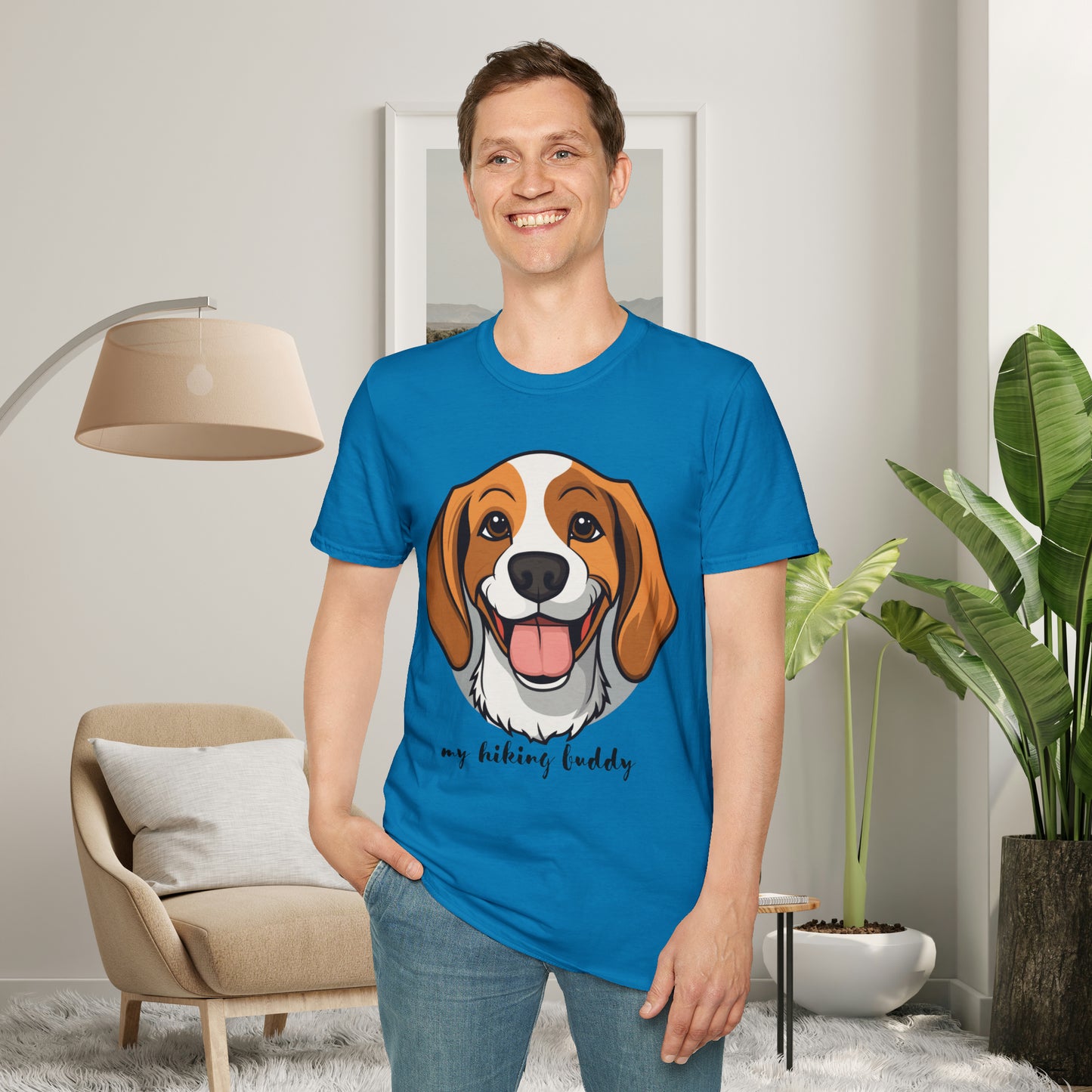 A great shirt for the dog lover who just can’t imagine a hike without their furry friend. This is a Unisex Softstyle T-Shirt.