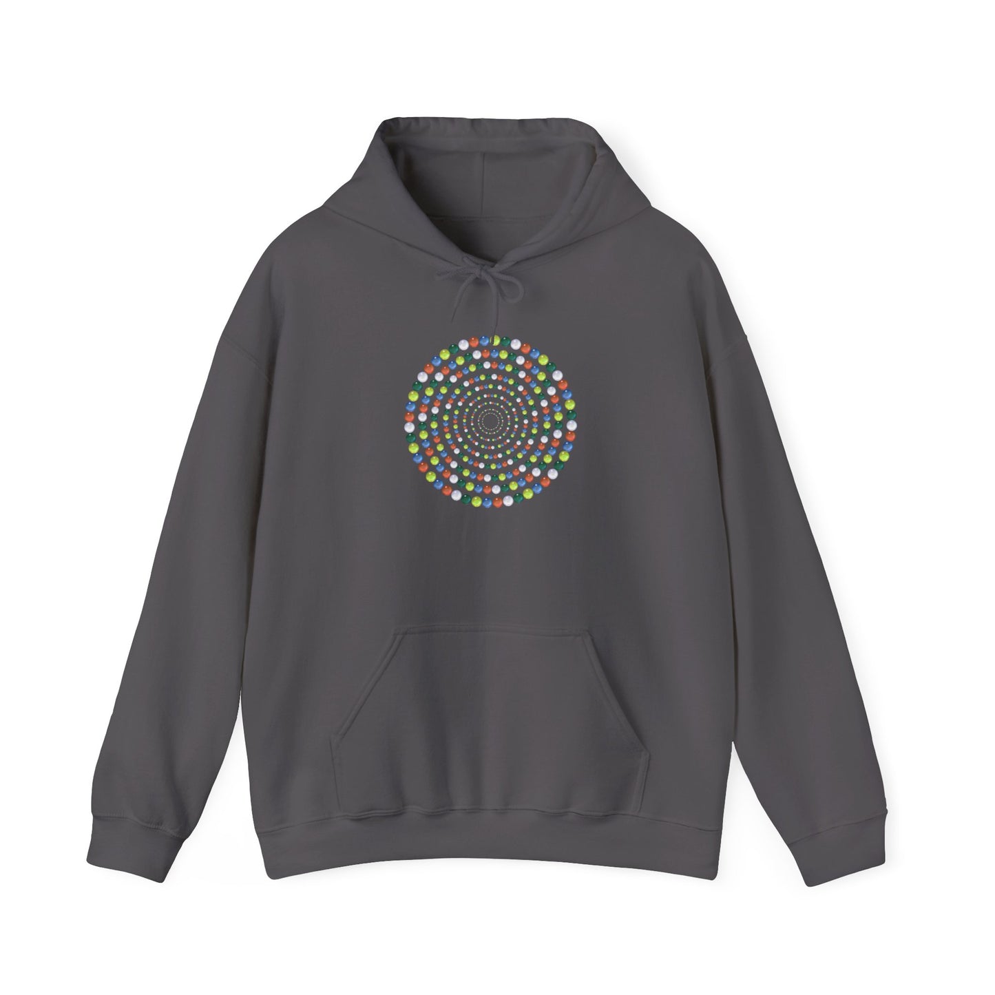 Hooded Sweatshirt - Colorful Marbles Design