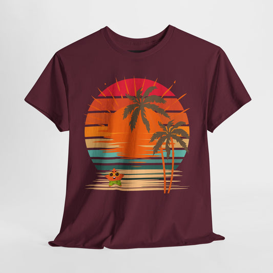 Sunset Beach Palm Trees Tee — Happy Starfish Design