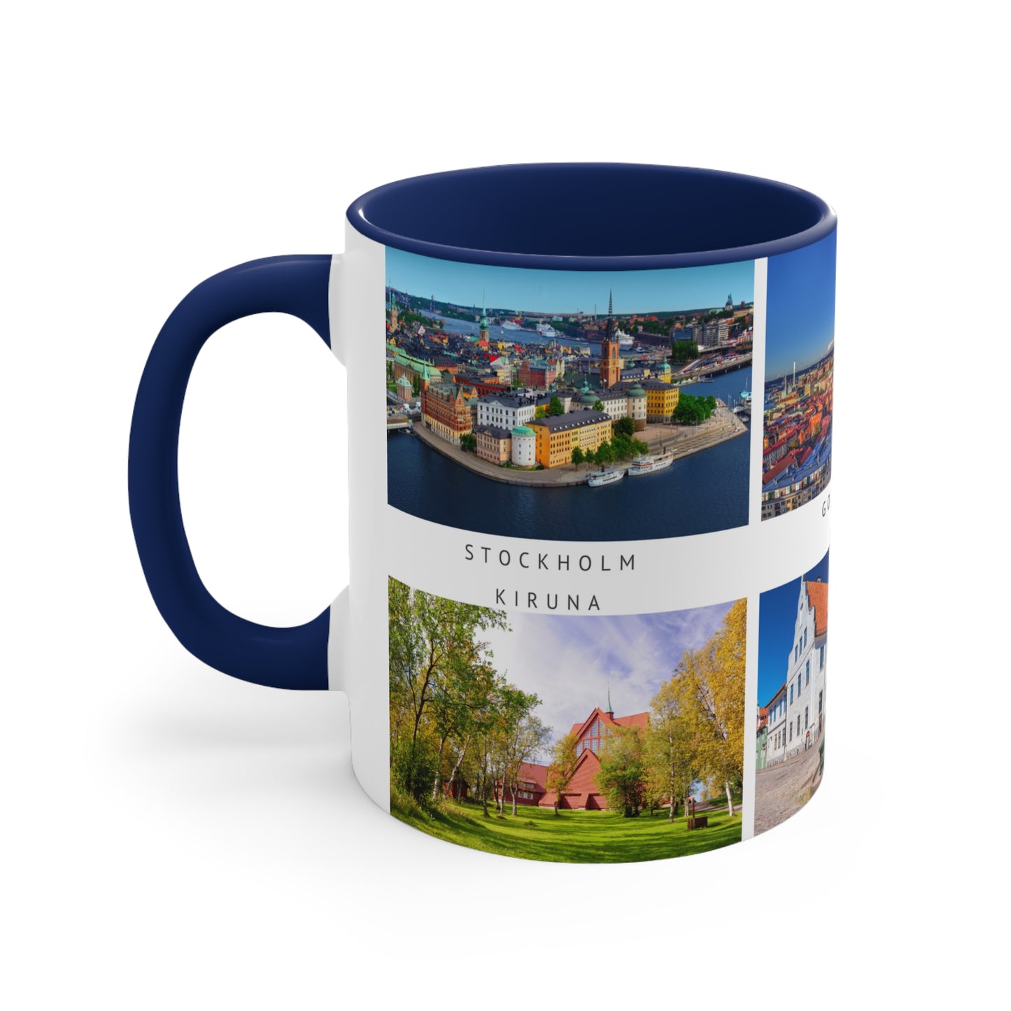 Sweden! This Travel Accent Coffee Mug is a part of a Travel Series for you to choose from. 11oz. Great as a gift or get one to enjoy yourself.