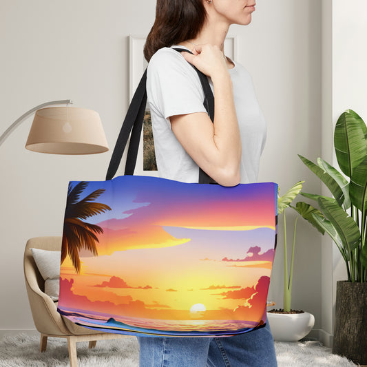 Beautiful Sunset on the beach design Weekender Tote Bag.