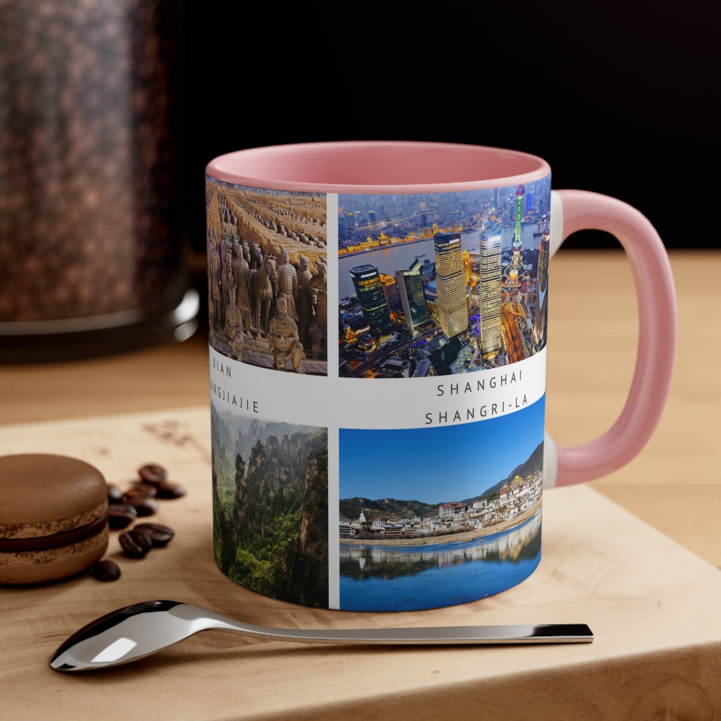 China! This Travel Accent Coffee Mug is a part of a Travel Series for you to choose from. 11oz. Great as a gift or get one to enjoy yourself.