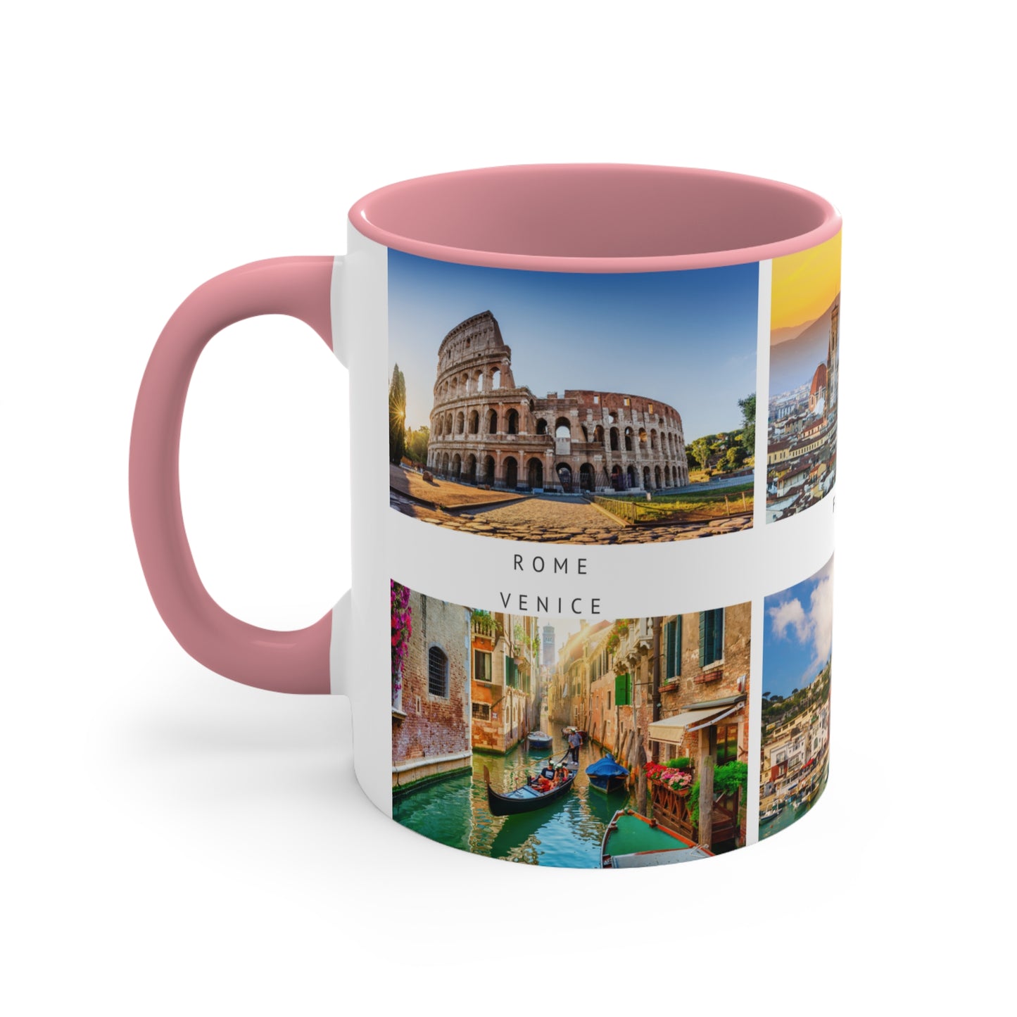 Italy! This Travel Accent Coffee Mug is a part of a Travel Series for you to choose from. 11oz. Great as a gift or get one to enjoy yourself.