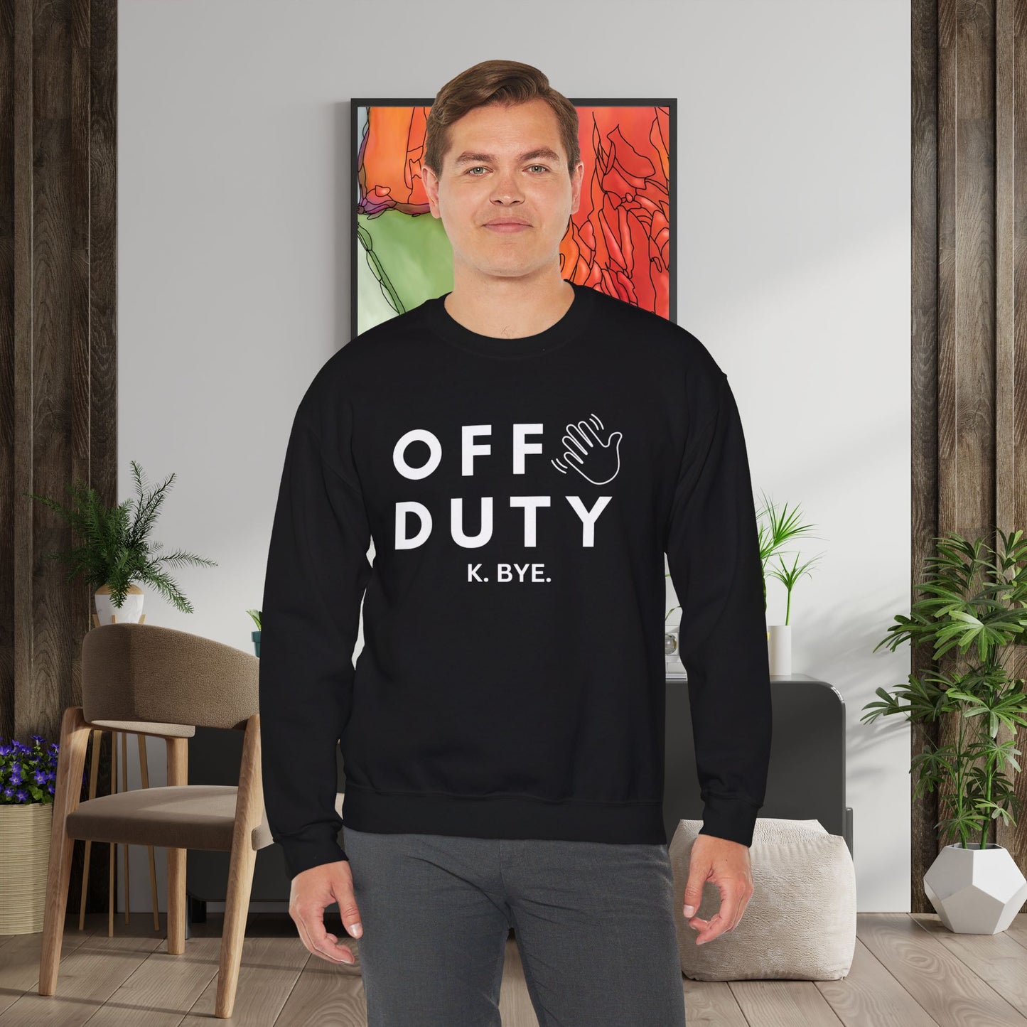 Cozy up with this simple “OFF DUTY” sweatshirt designed by Nurse Angela (my niece). Give the gift of this Unisex Heavy Blend™ Crewneck Sweatshirt or get one for yourself.