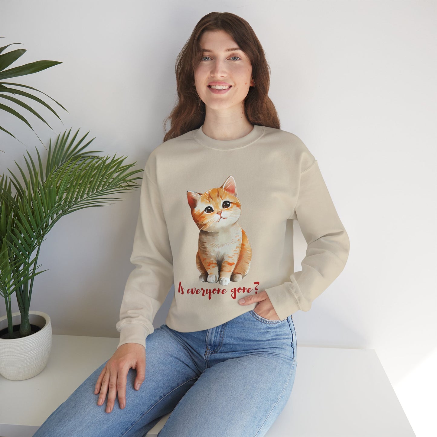 Cat Lover Unisex Sweatshirt - 'Is everyone gone?'