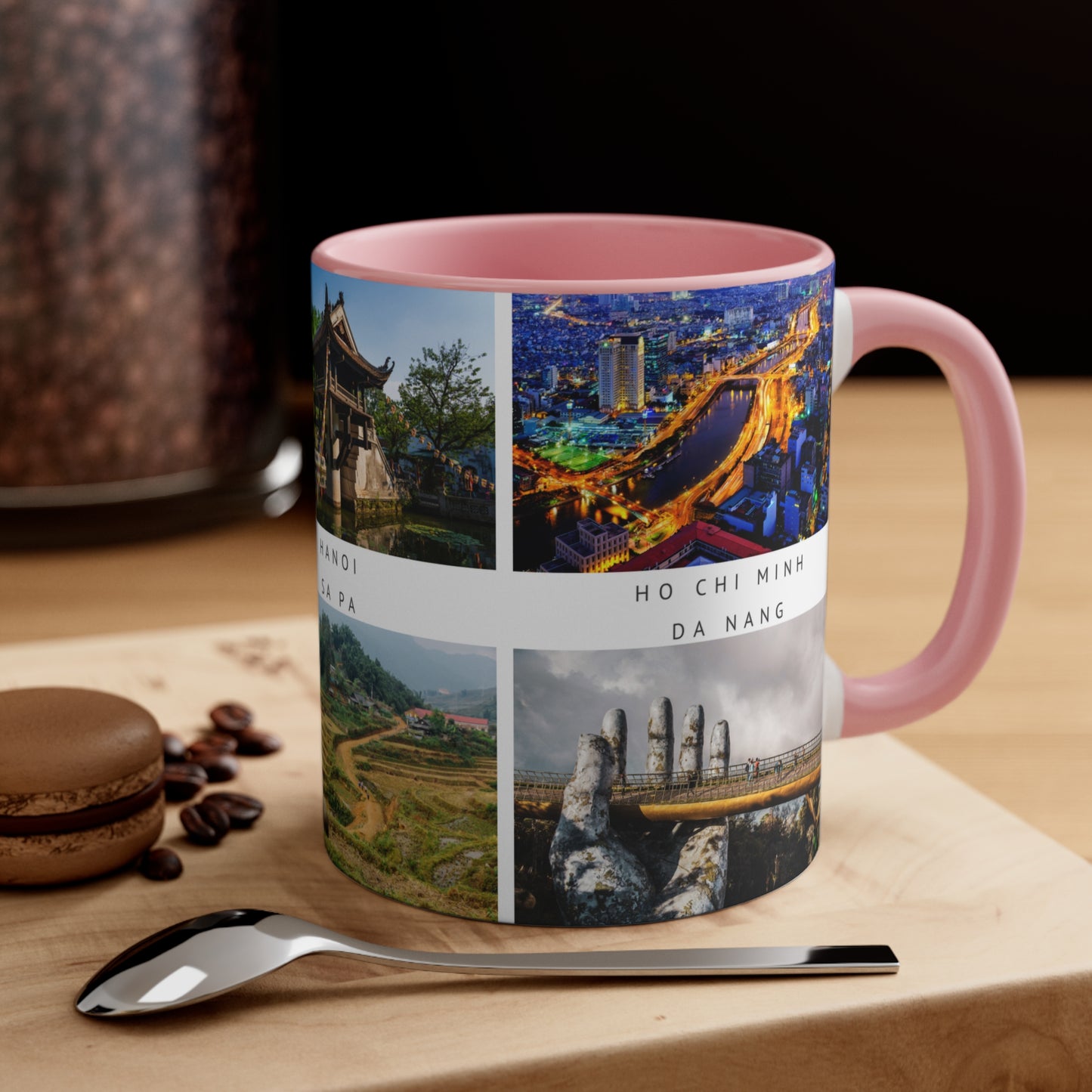 Vietnam! This Travel Accent Coffee Mug is a part of a Travel Series for you to choose from. 11oz. Great as a gift or get one to enjoy yourself.