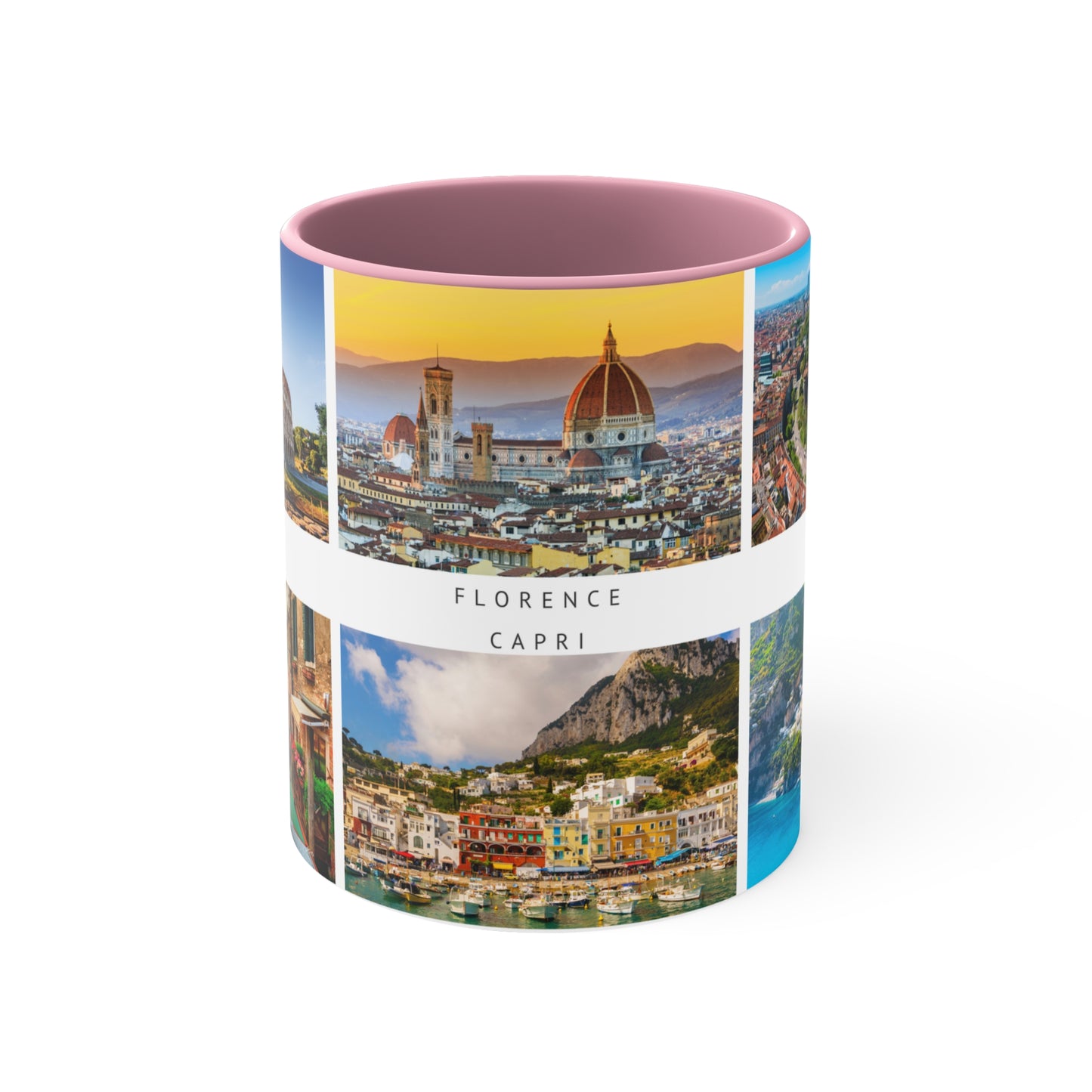 Italy! This Travel Accent Coffee Mug is a part of a Travel Series for you to choose from. 11oz. Great as a gift or get one to enjoy yourself.