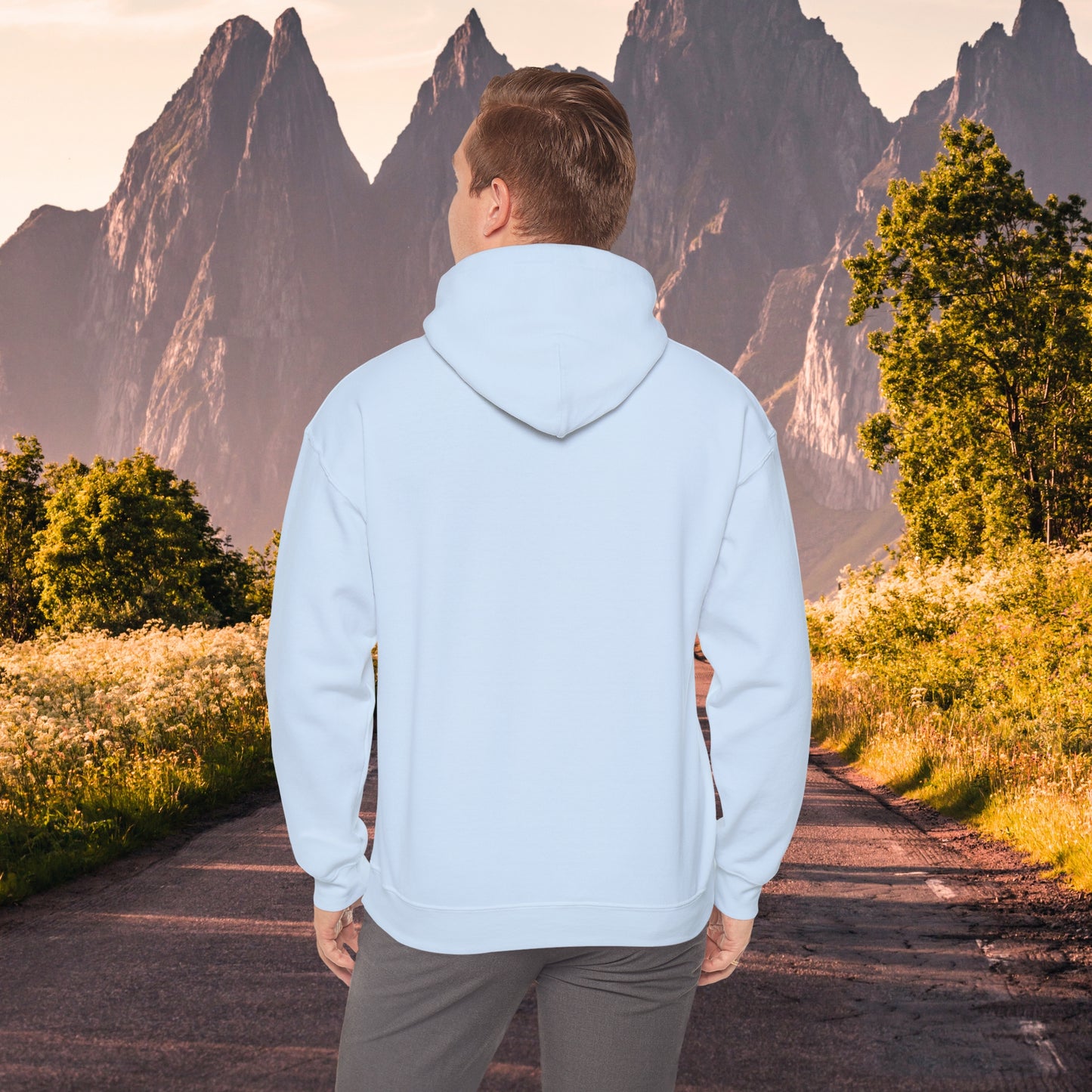 Grateful state of mind around a simple butterfly design on this Unisex Heavy Blend™ Hooded Sweatshirt