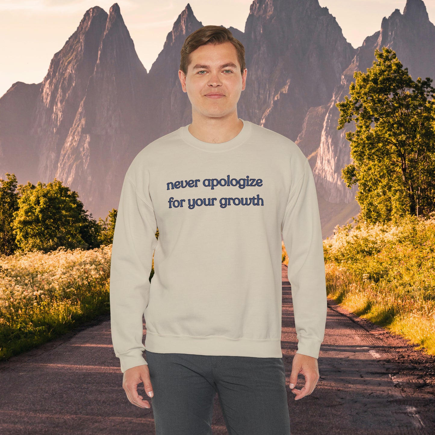 A sage message of “never apologize for your growth”. Give the gift of this Unisex Heavy Blend™ Crewneck Sweatshirt or get one for yourself.