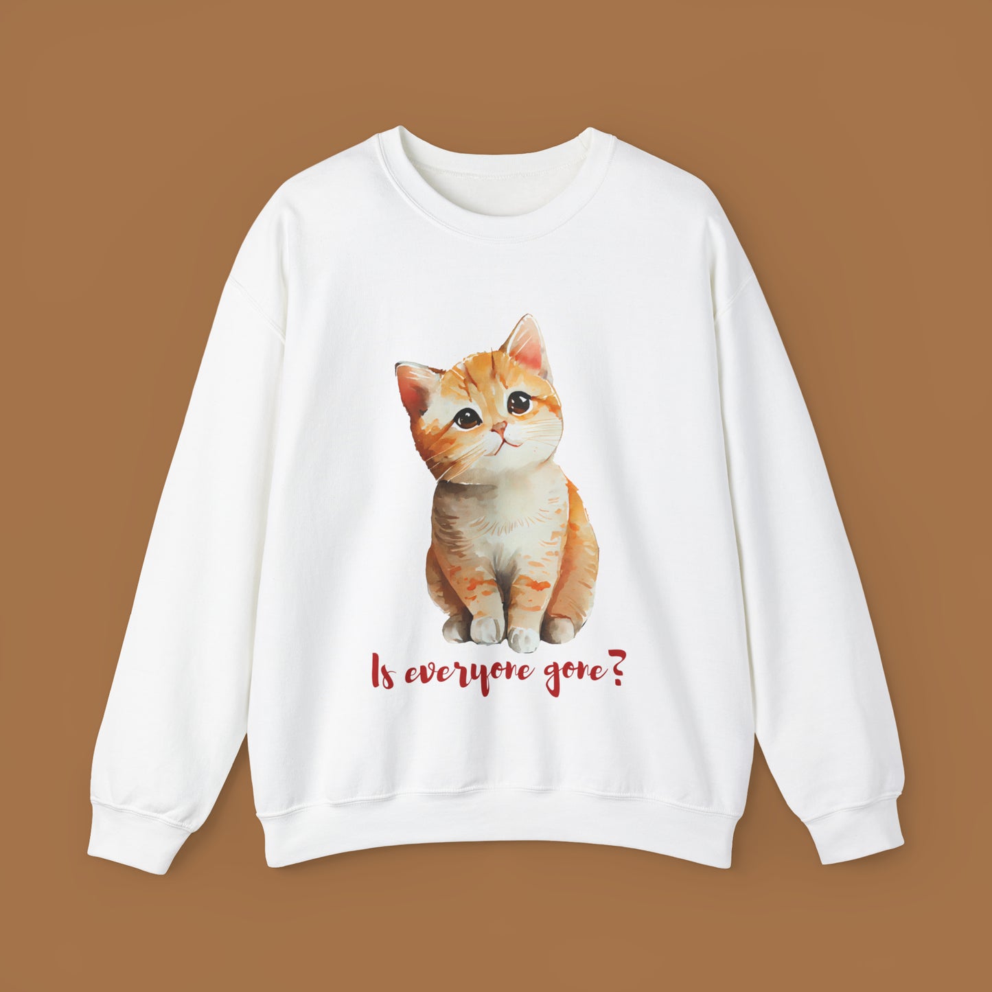 “Is everyone gone?” beautiful cat design Unisex Heavy Blend™ Crewneck Sweatshirt.