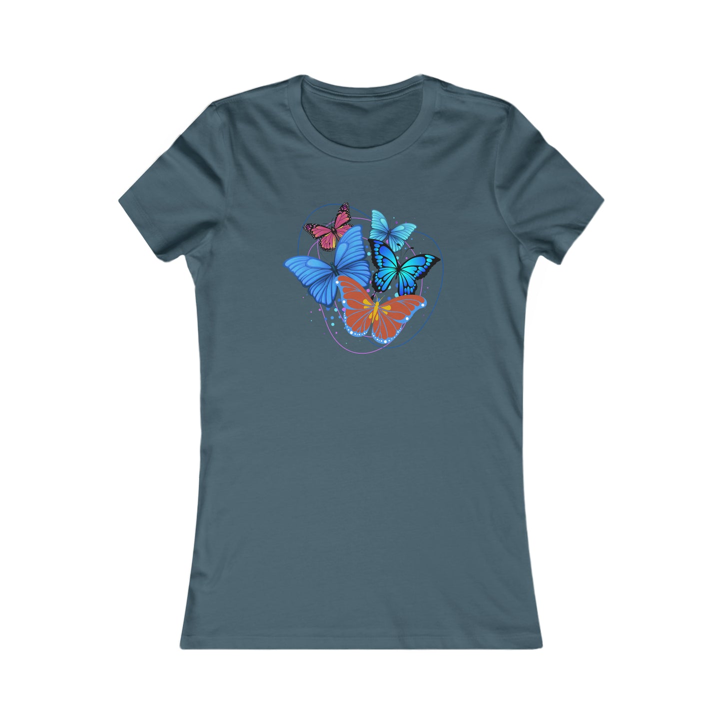 Butterflies rule on this wonderfully designed Women's Favorite Tee. Slim fit so please check the size table.