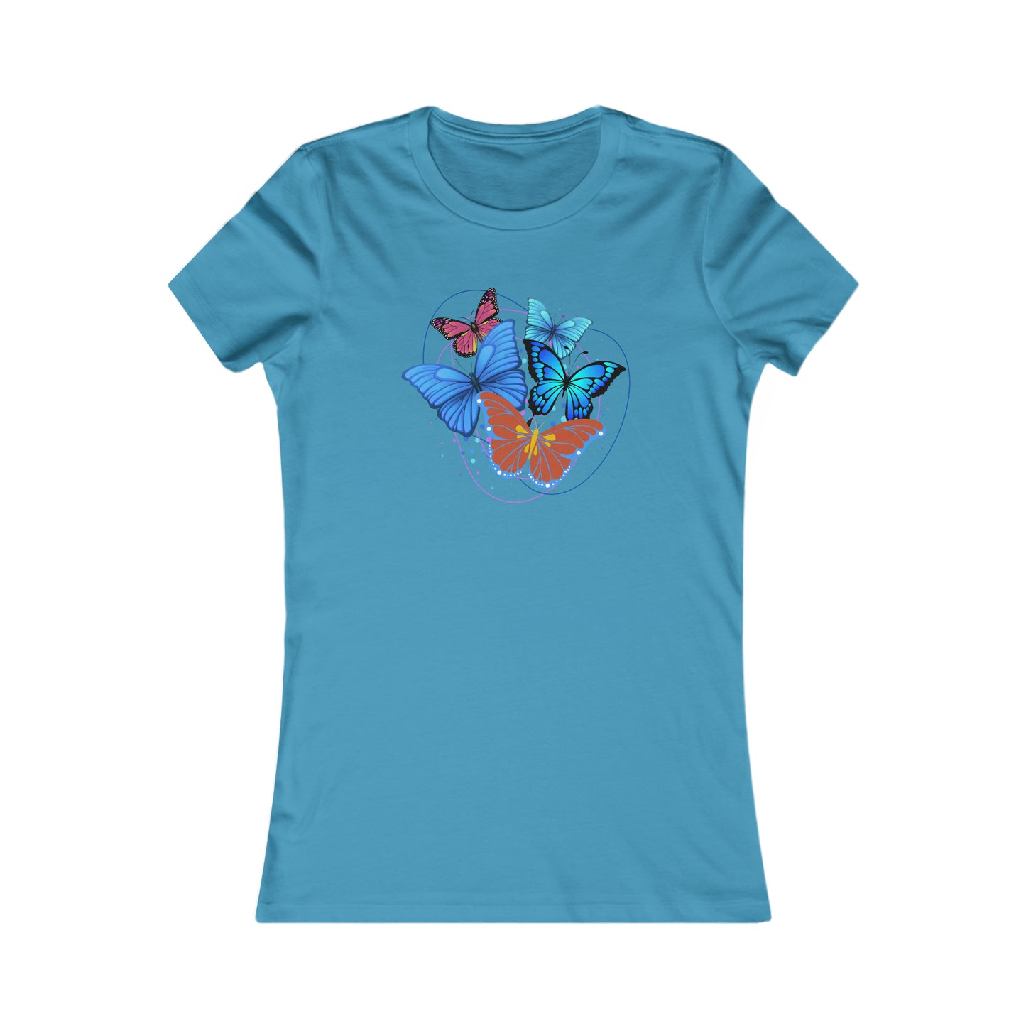 Butterflies rule on this wonderfully designed Women's Favorite Tee. Slim fit so please check the size table.