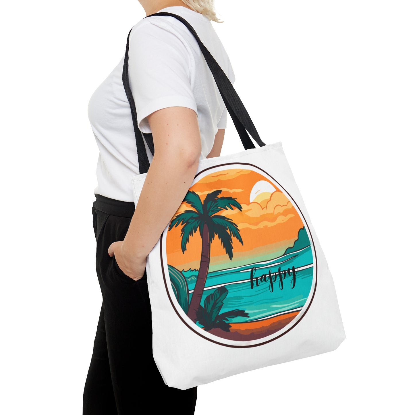 Is the beach your happy place? If so, then this Tote Bag is for you! Come in 3 sizes to meet your needs.