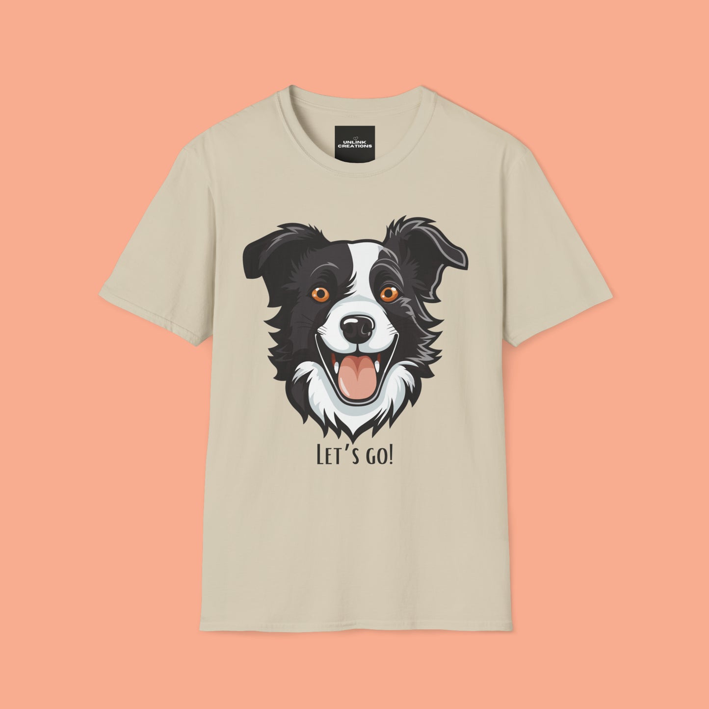 Dog lovers know that look of anticipation and excitement from their dog before a walk, hike or anything fun! This is a Unisex Softstyle T-Shirt.