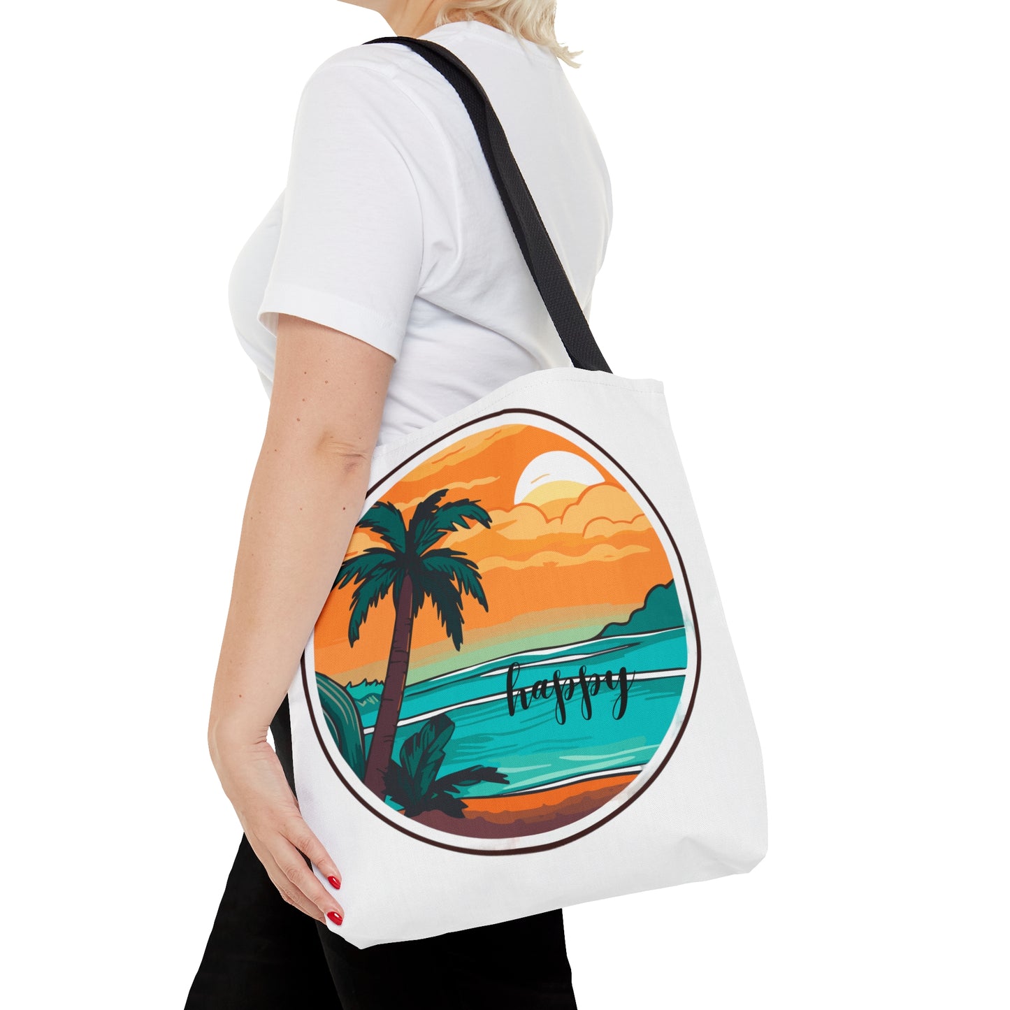 Is the beach your happy place? If so, then this Tote Bag is for you! Come in 3 sizes to meet your needs.
