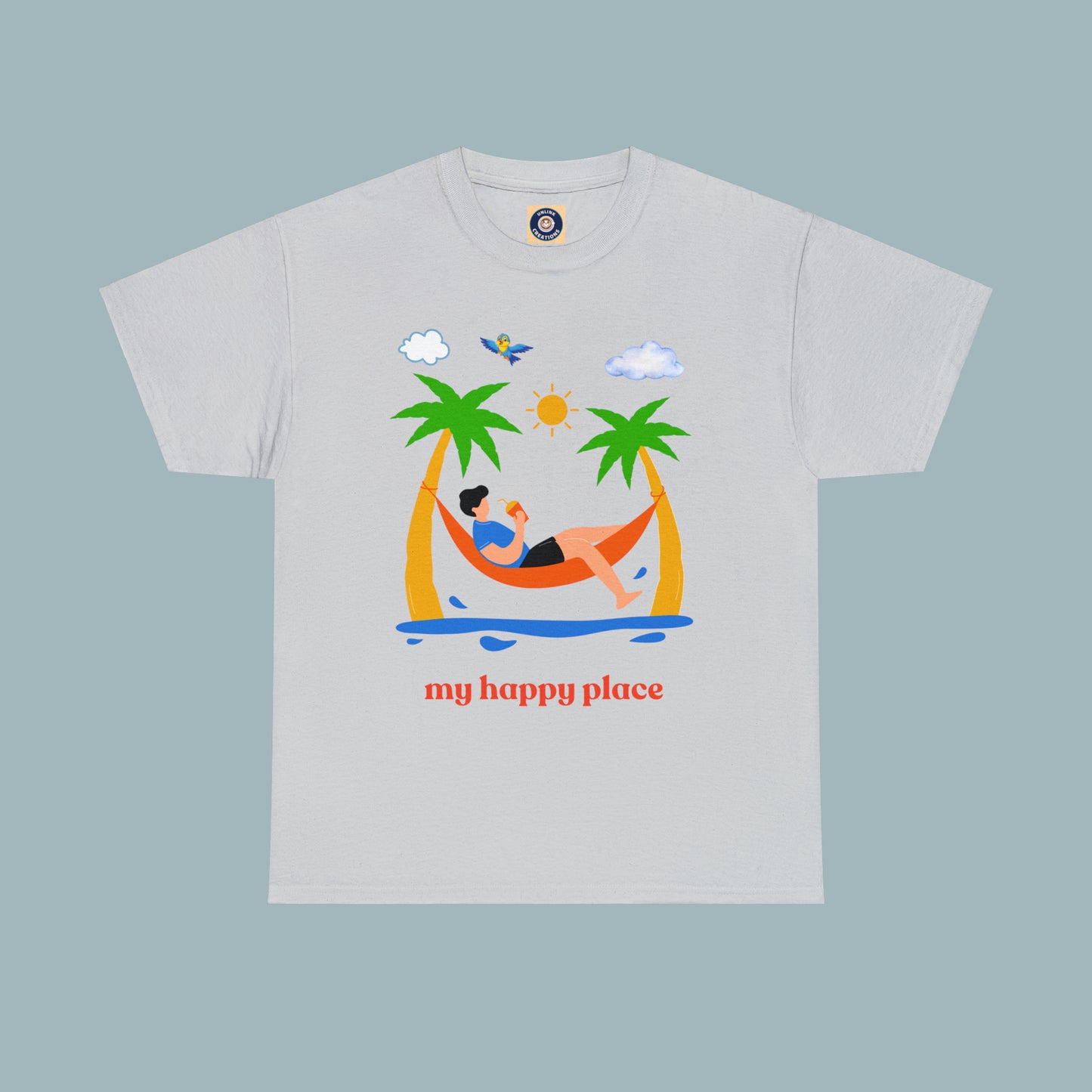 Is the beach your happy place? This is the shirt for you if it is. This Unisex Heavy Cotton Tee makes for a great gift or get one to enjoy yourself.