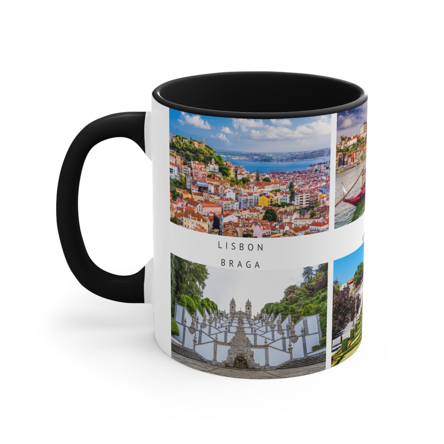 Portugal! This Travel Accent Coffee Mug is a part of a Travel Series for you to choose from. 11oz. Great as a gift or get one to enjoy yourself.