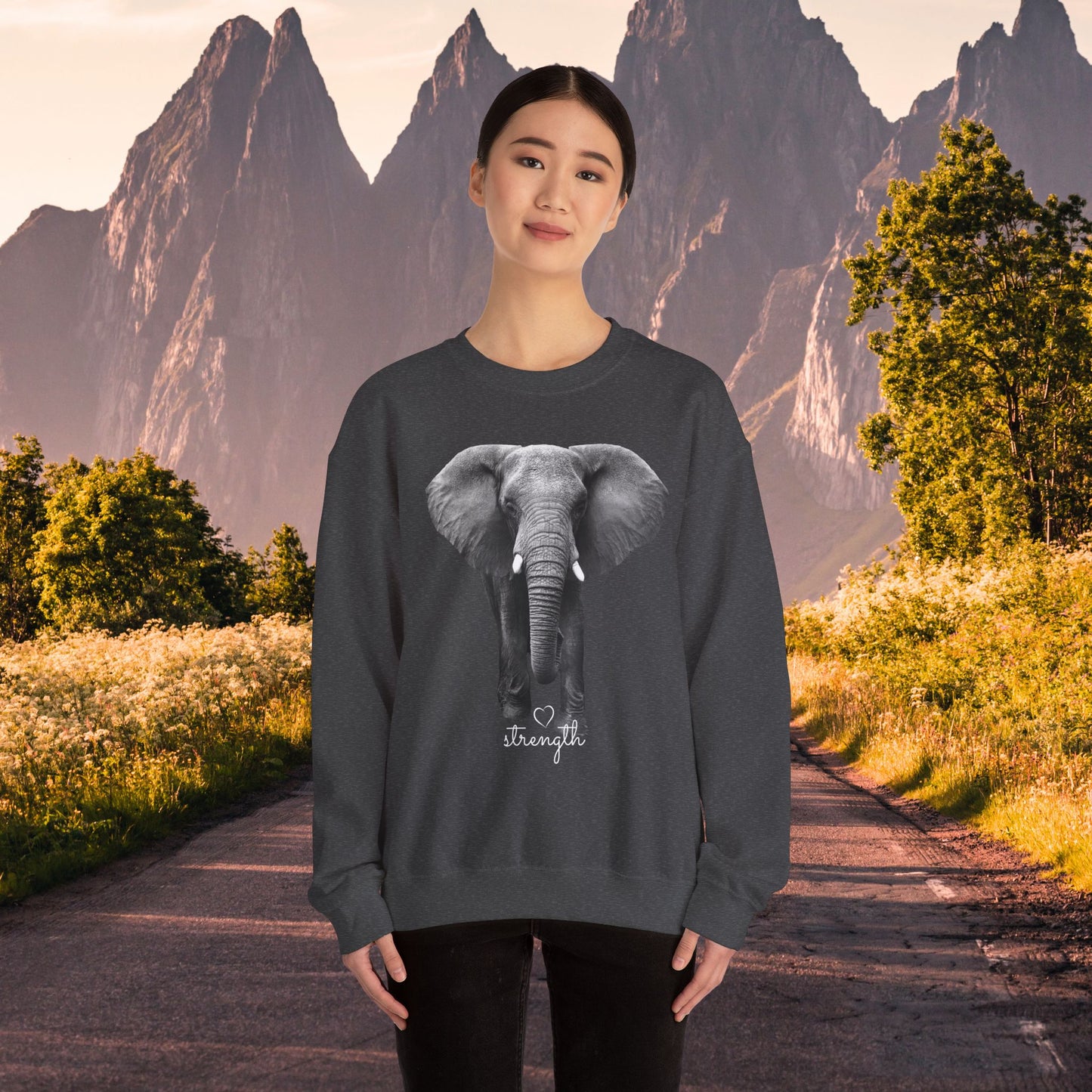 Elephant Heavy Blend Sweatshirt - Gentle Yet Strong