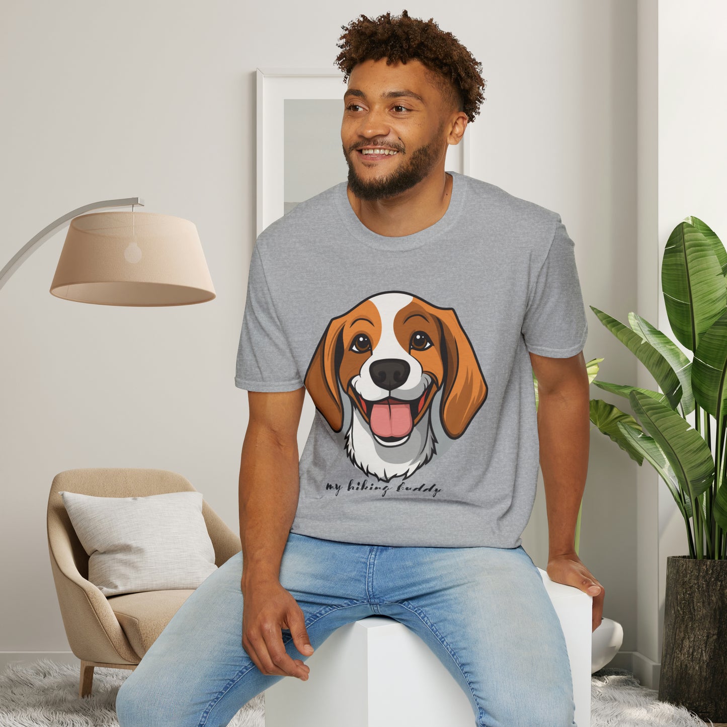 A great shirt for the dog lover who just can’t imagine a hike without their furry friend. This is a Unisex Softstyle T-Shirt.