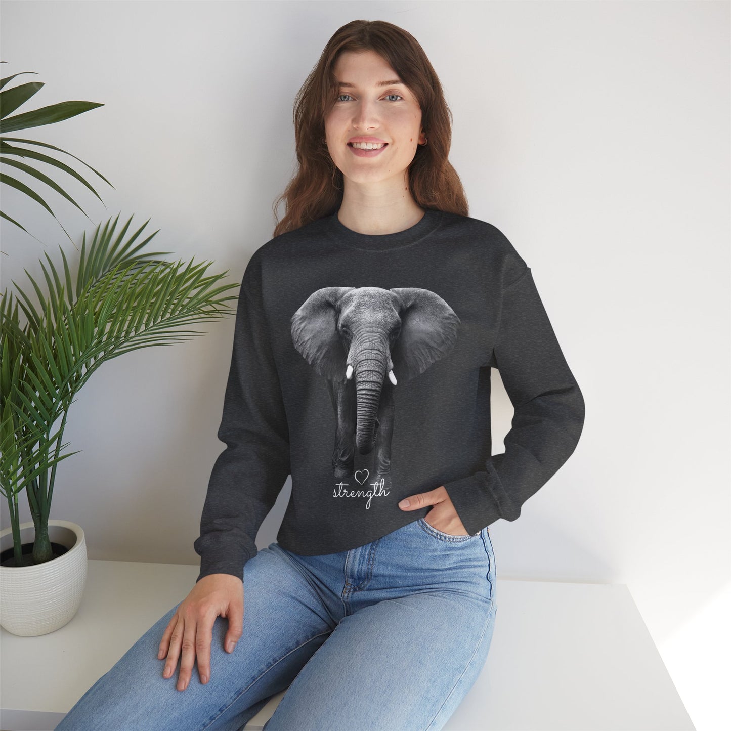 Elephant Heavy Blend Sweatshirt - Gentle Yet Strong