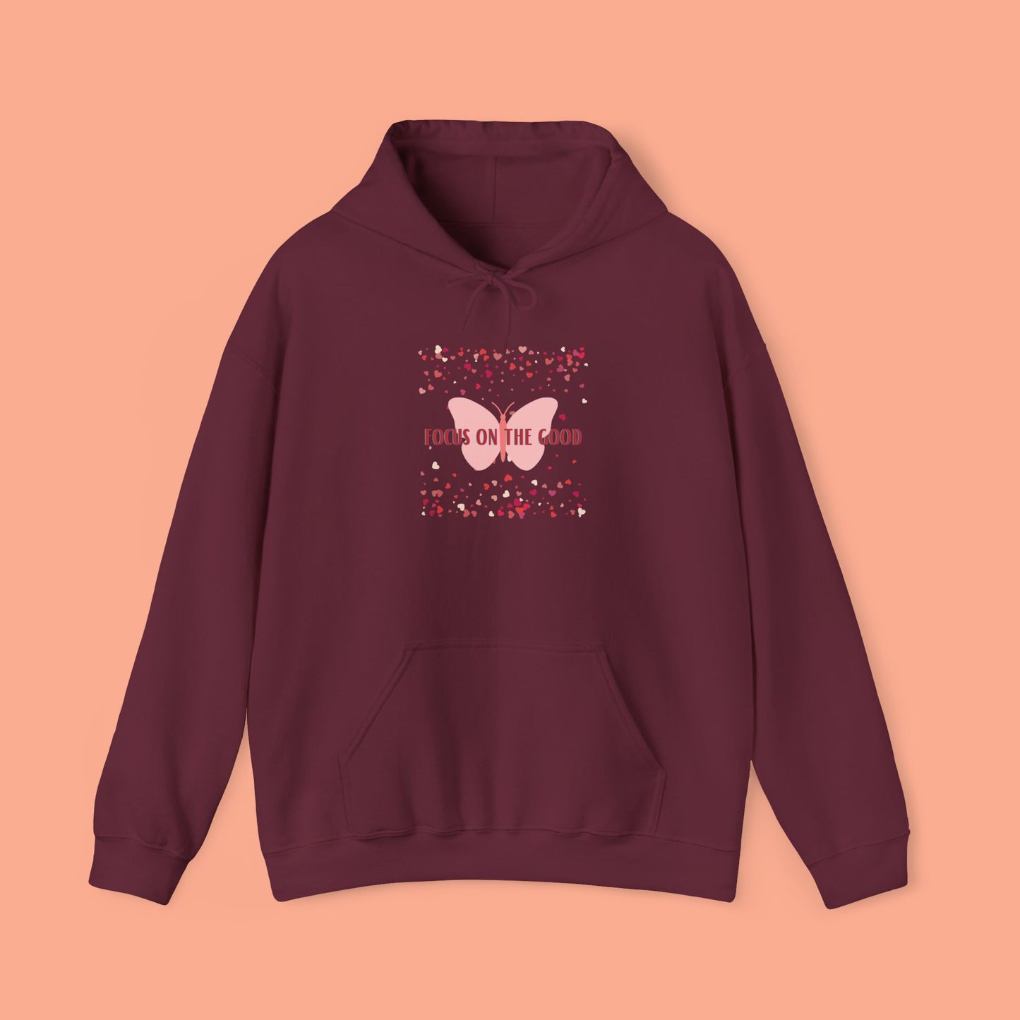 Butterfly Hearts Hoodie Sweatshirt - Focus on the Good