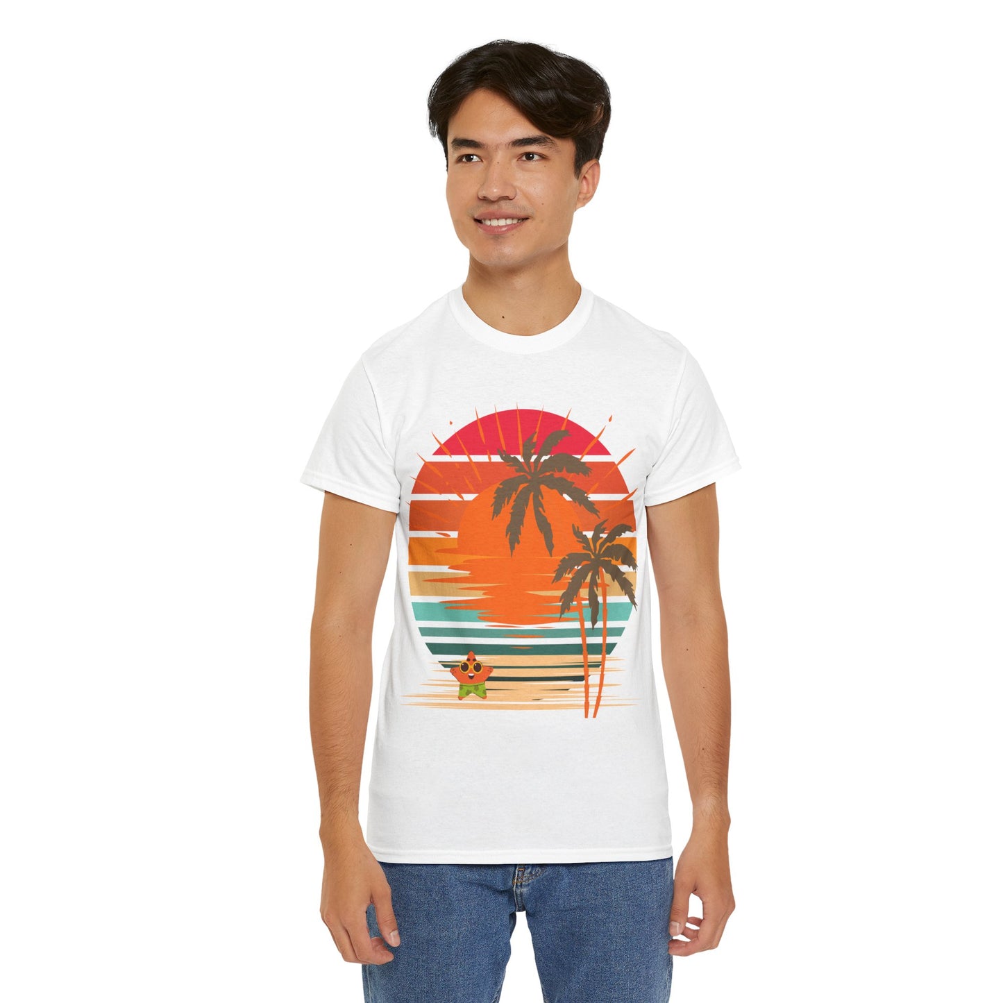 Sunset Beach Palm Trees Tee — Happy Starfish Design
