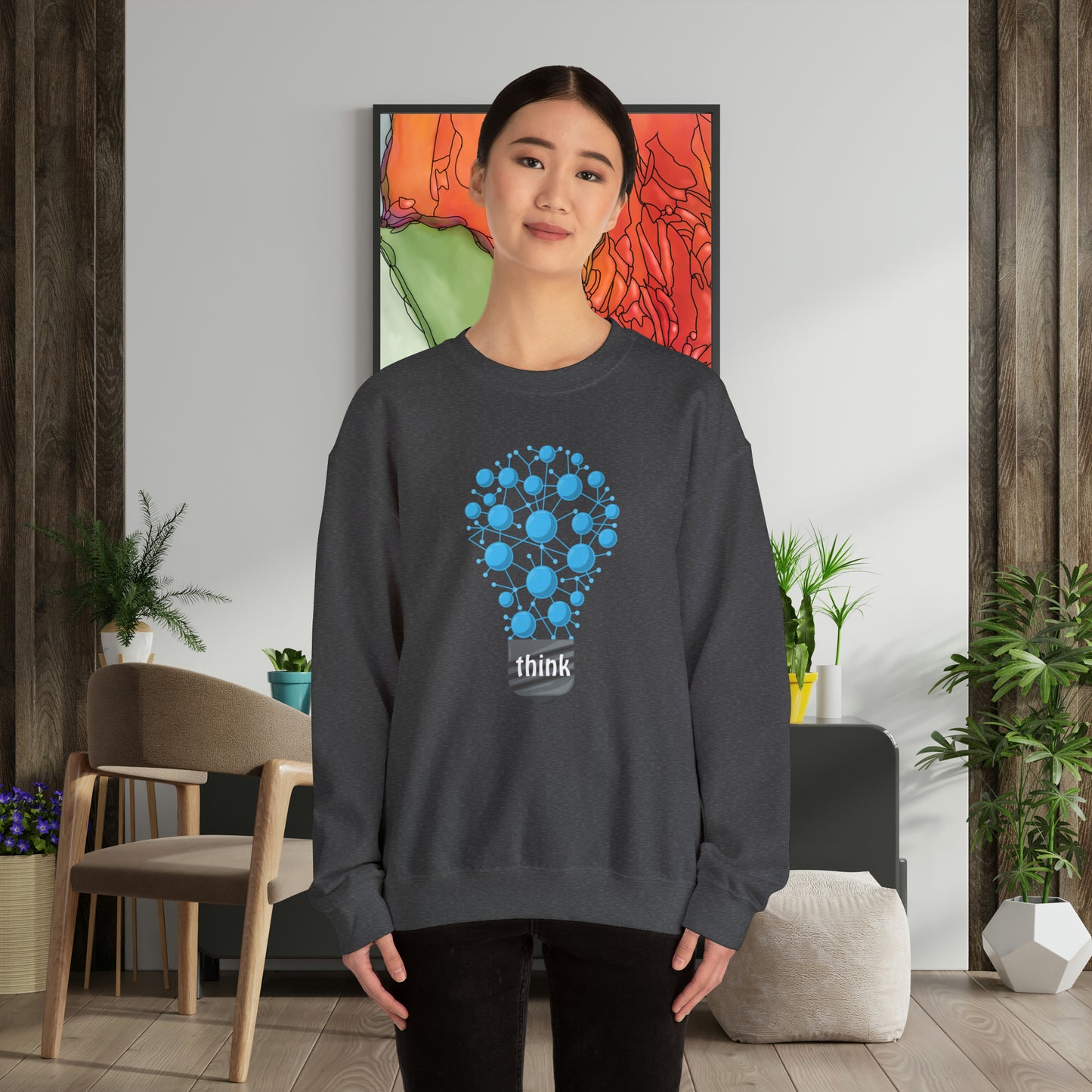 Don’t you love that aha moment when you “think” and figure things out? This sweatshirt encourages us to exercise our brains! Give the gift of this Unisex Heavy Blend™ Crewneck Sweatshirt or get one for yourself.