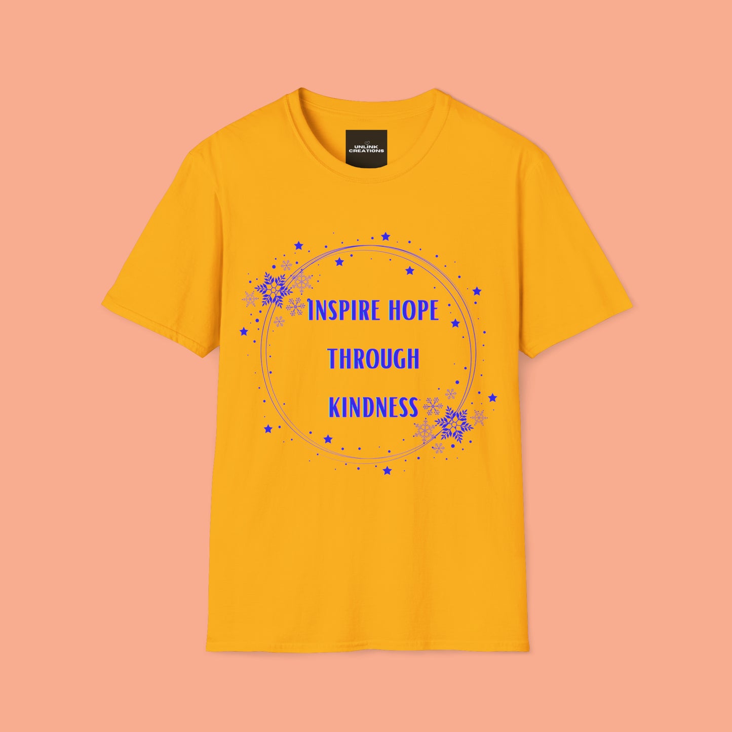 A message of “inspire hope through kindness” on this Unisex Softstyle T-Shirt.