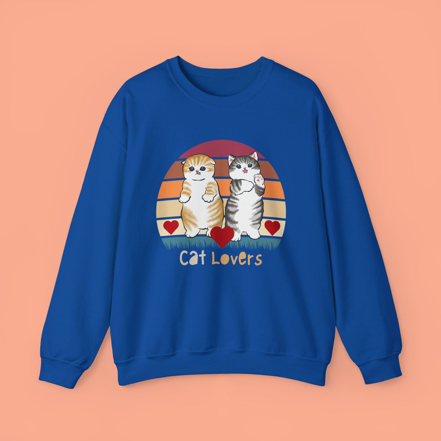 Beautiful retro design for all the Cat Lovers out there in a Unisex Heavy Blend™ Crewneck Sweatshirt.