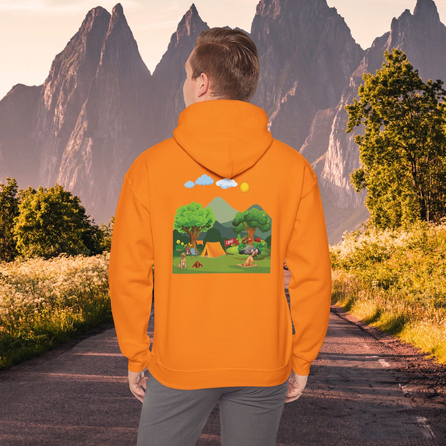 Fun Mountain Camping with the Doggies Unisex Hoodie