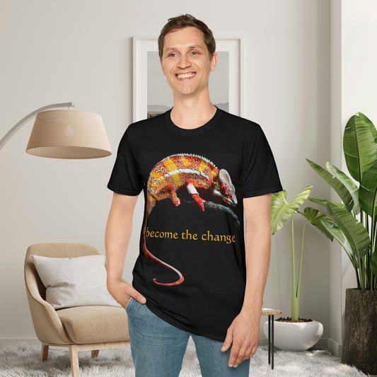 Change can be very good for our survival, this “become the change" Unisex Softstyle T-Shirt is a great reminder of how beautiful evolution can be.