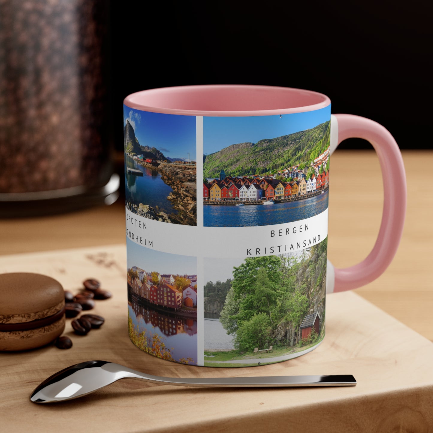 Norway! This Travel Accent Coffee Mug is a part of a Travel Series for you to choose from. 11oz. Great as a gift or get one to enjoy yourself.