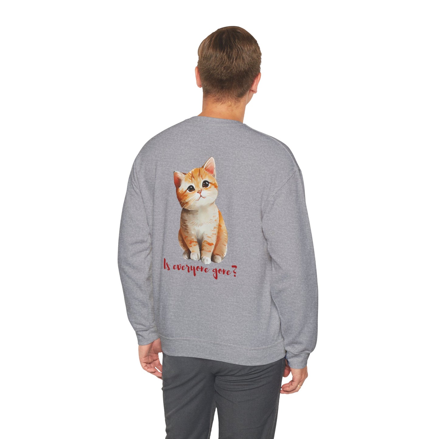 “Is everyone gone?” beautiful cat design Unisex Heavy Blend™ Crewneck Sweatshirt.