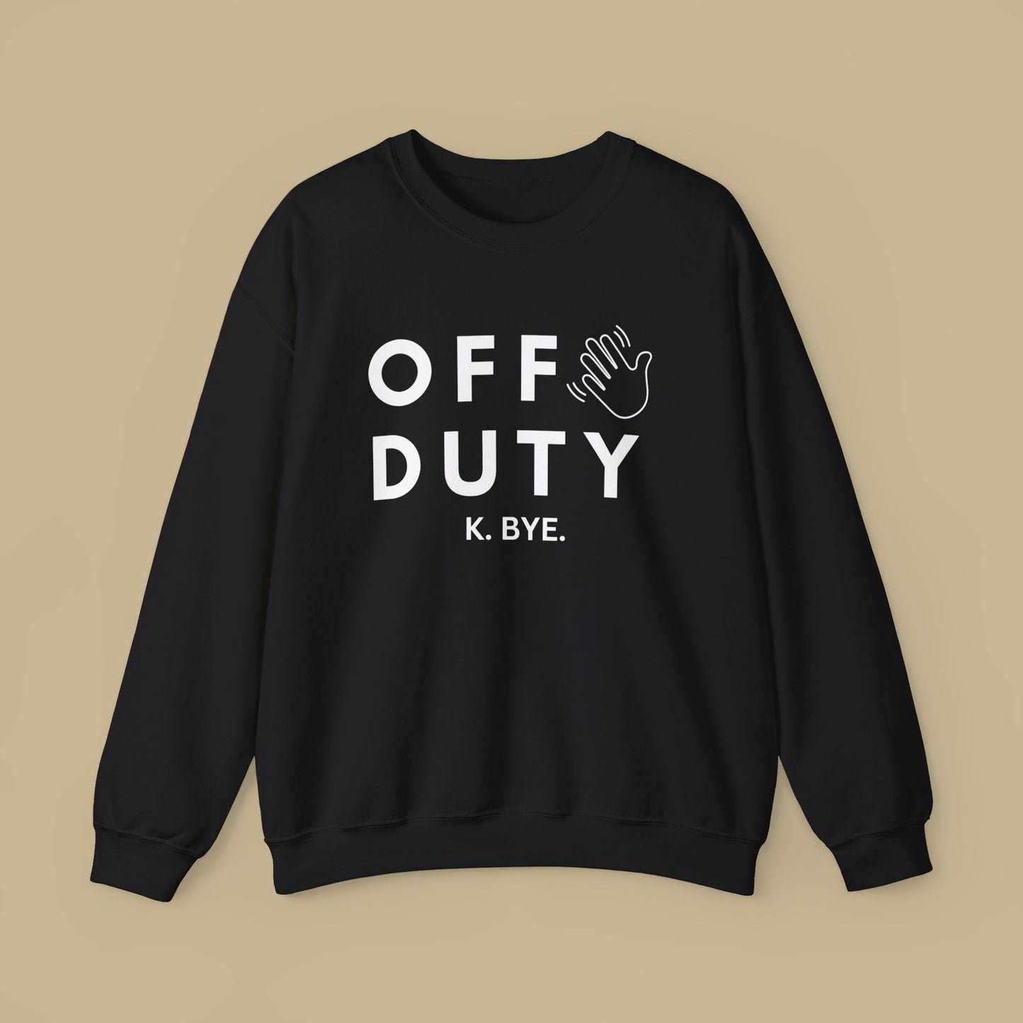 Cozy up with this simple “OFF DUTY” sweatshirt designed by Nurse Angela (my niece). Give the gift of this Unisex Heavy Blend™ Crewneck Sweatshirt or get one for yourself.