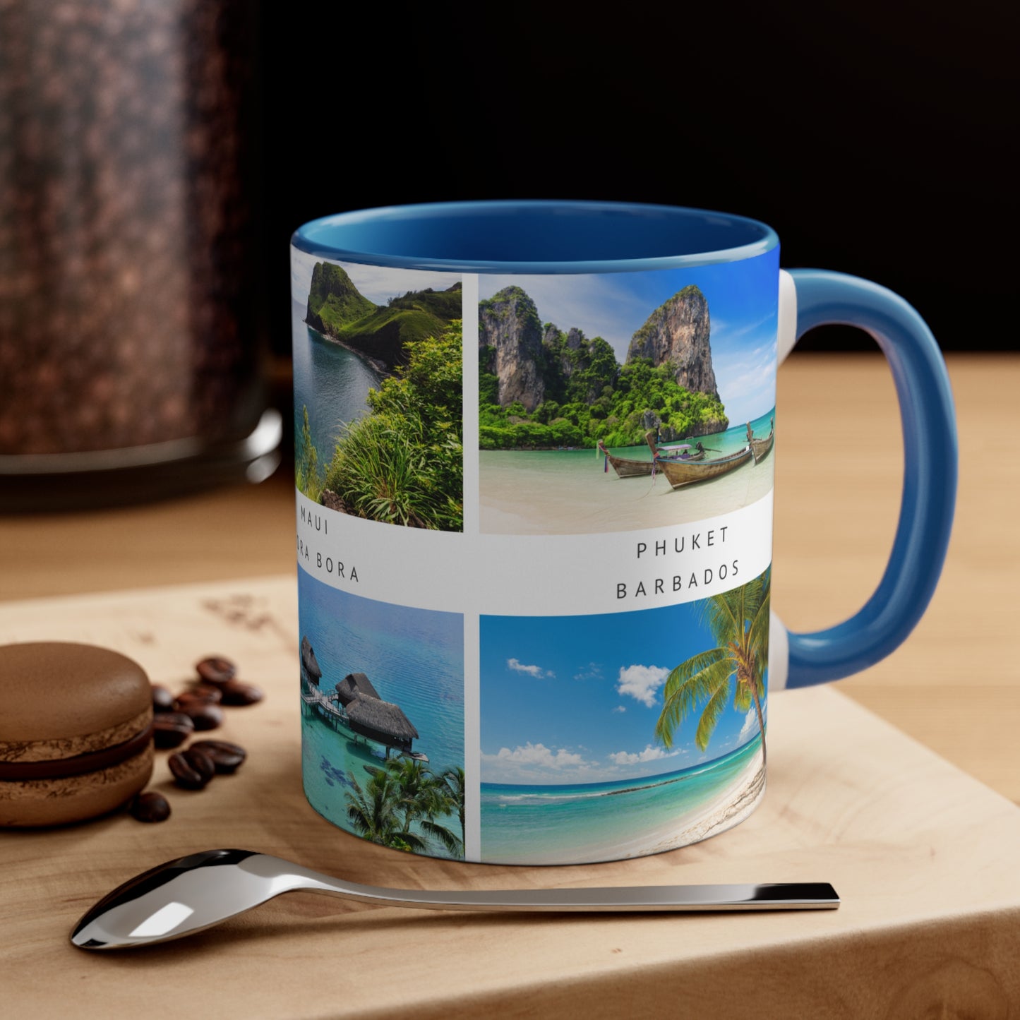 Love the beach? This Travel Accent Coffee Mug is a part of a Travel Series for you to choose from. 11oz. Great as a gift or get one to enjoy yourself.