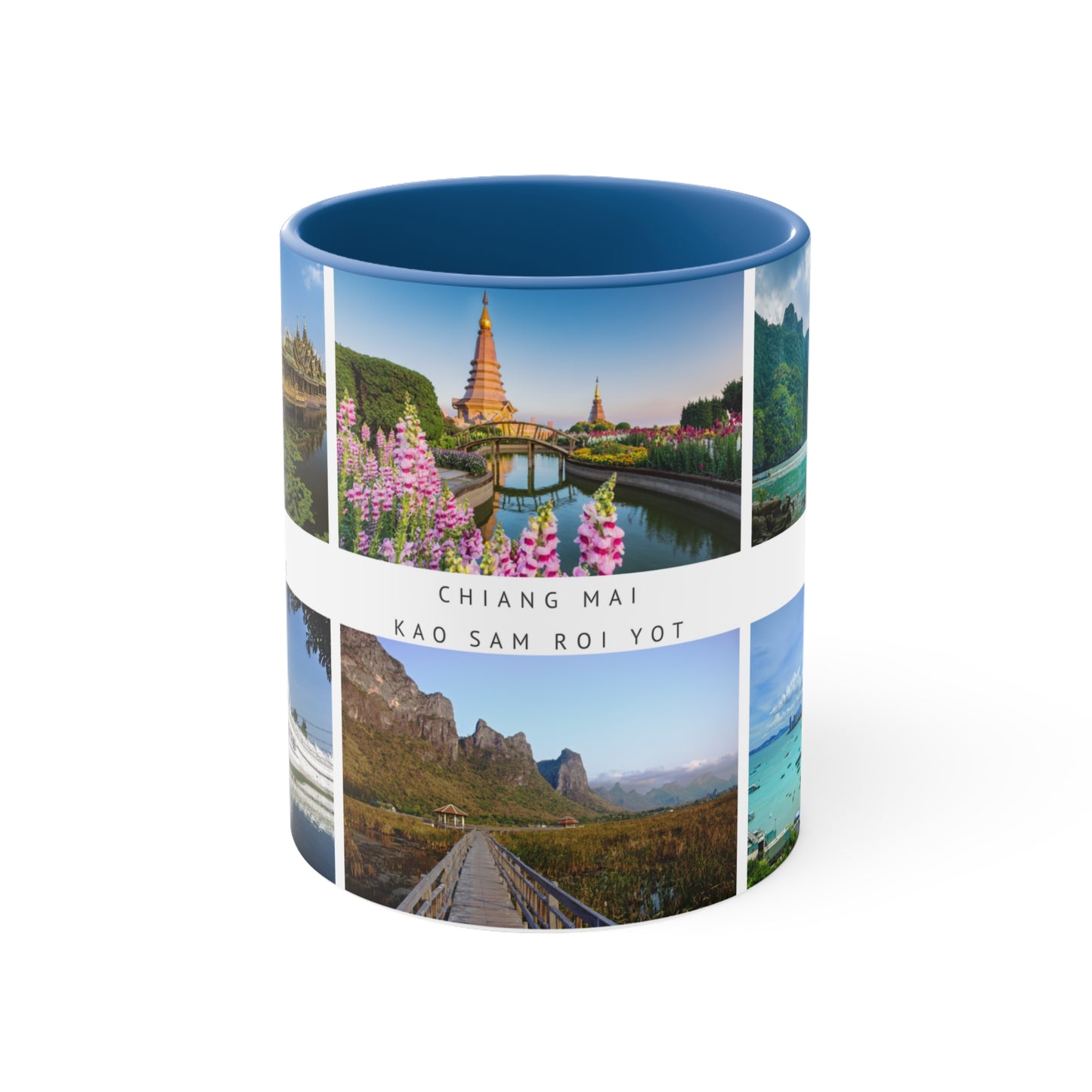 Amazing Thailand offers delicious cuisine, culture, beaches, festivals and the beautiful people calling it home. This Travel Accent Coffee Mug is a part of a Travel Series for you to choose from. 11oz. Great as a gift or get one to enjoy yourself.