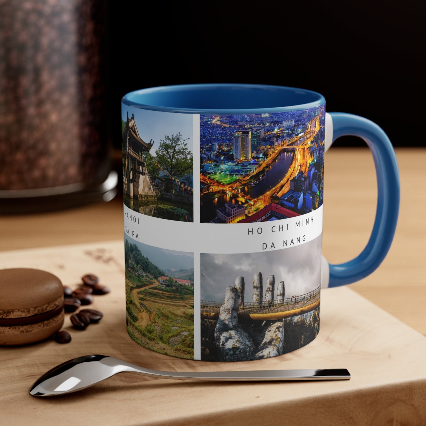 Vietnam! This Travel Accent Coffee Mug is a part of a Travel Series for you to choose from. 11oz. Great as a gift or get one to enjoy yourself.