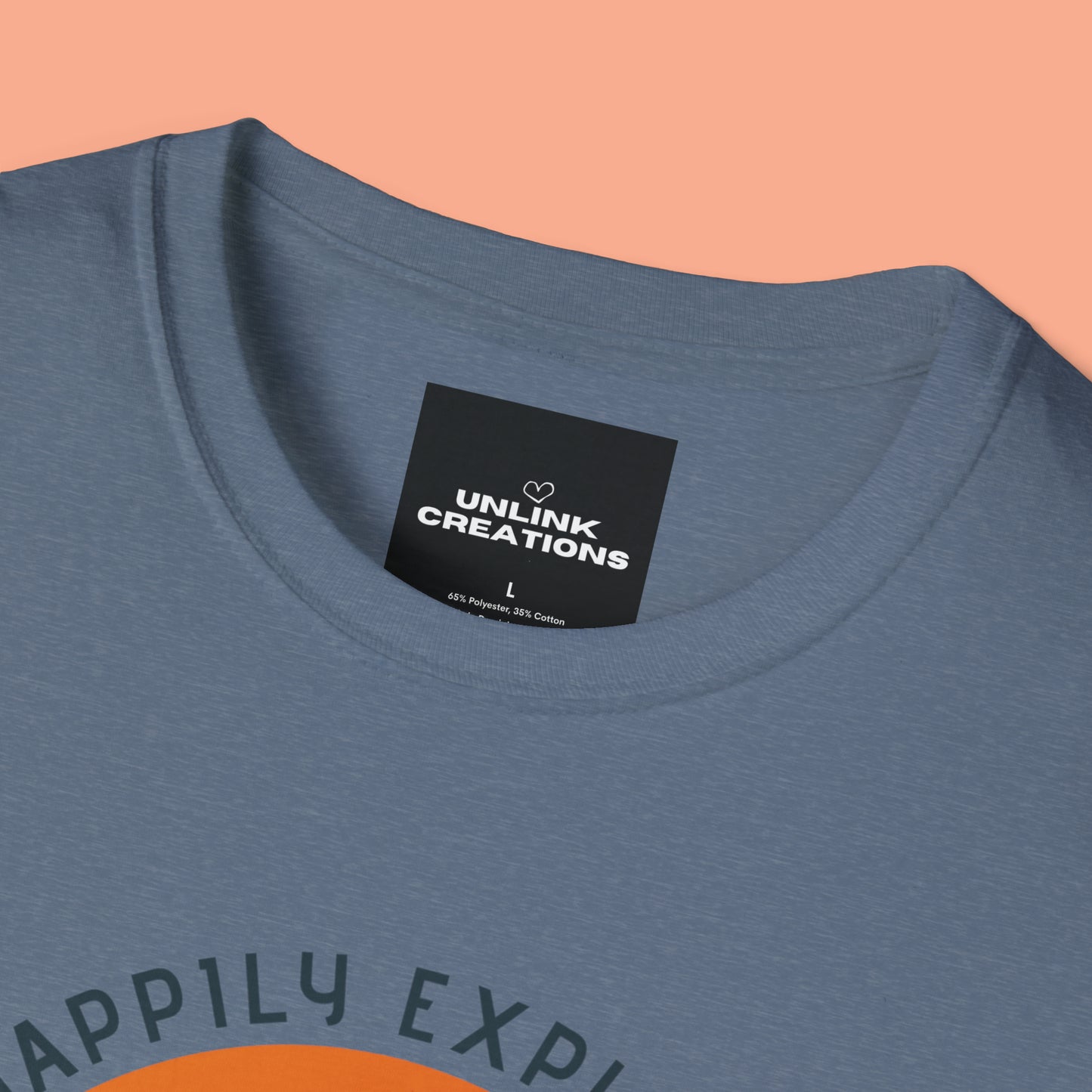 “LIVE HAPPILY EXPLORE MORE” message on this mountain sports inspired Unisex Softstyle T-Shirt.