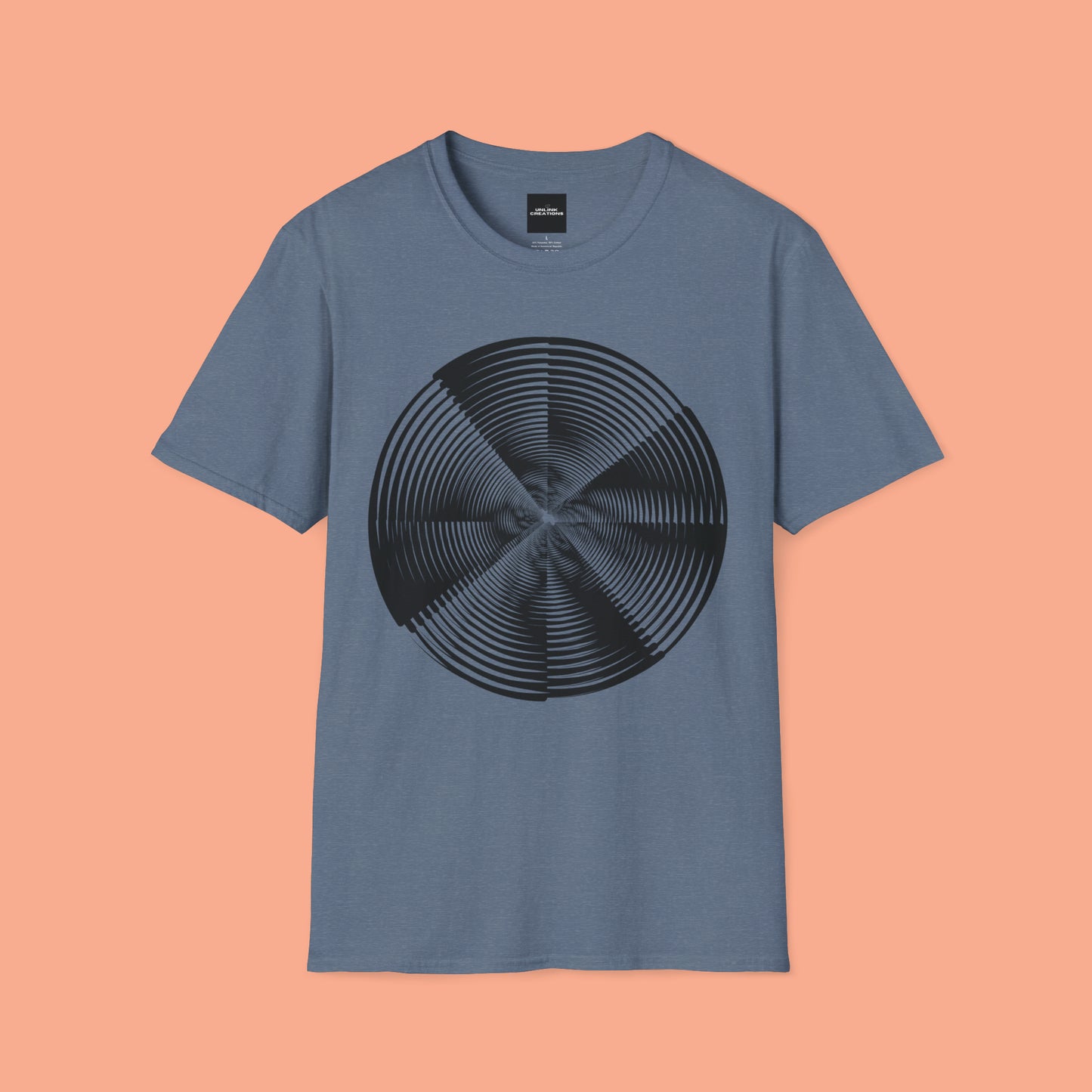 Geometric abstract design on this Unisex Softstyle T-Shirt for you.