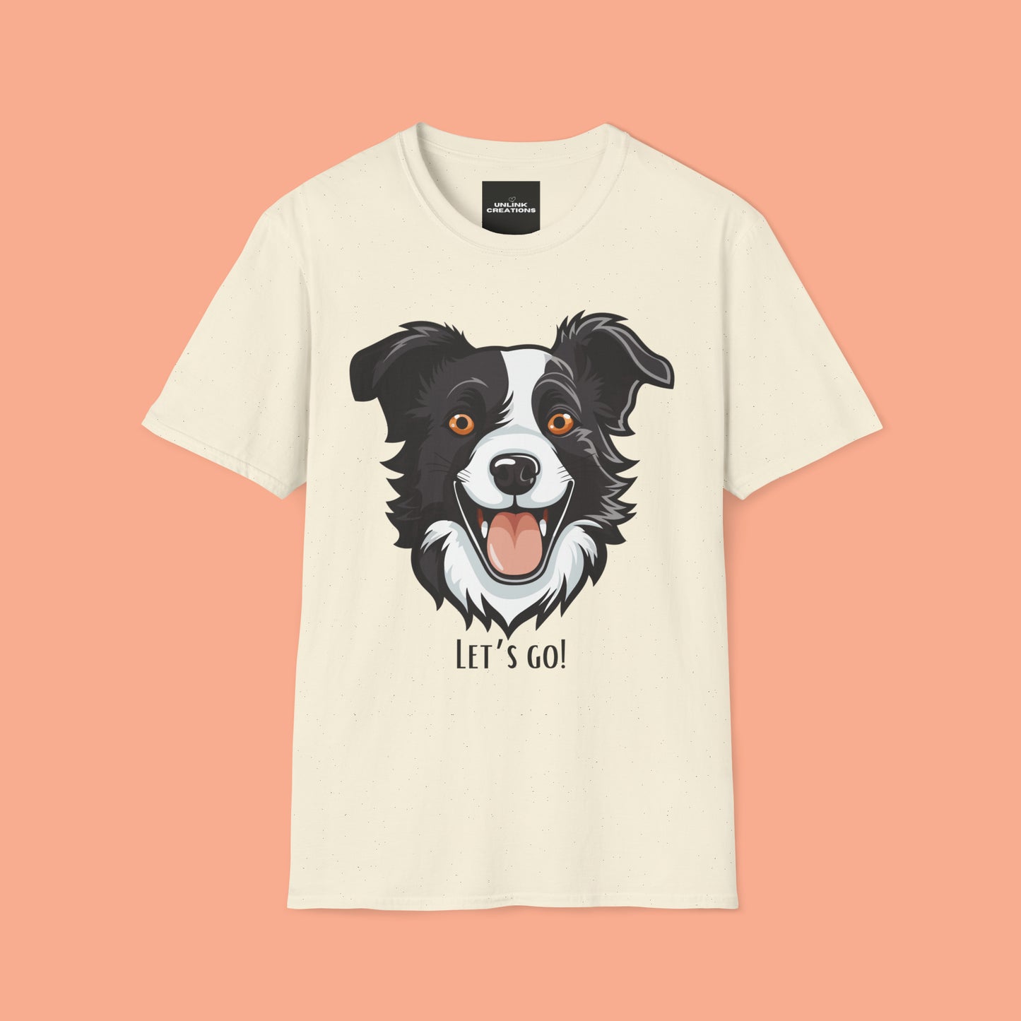 Dog lovers know that look of anticipation and excitement from their dog before a walk, hike or anything fun! This is a Unisex Softstyle T-Shirt.