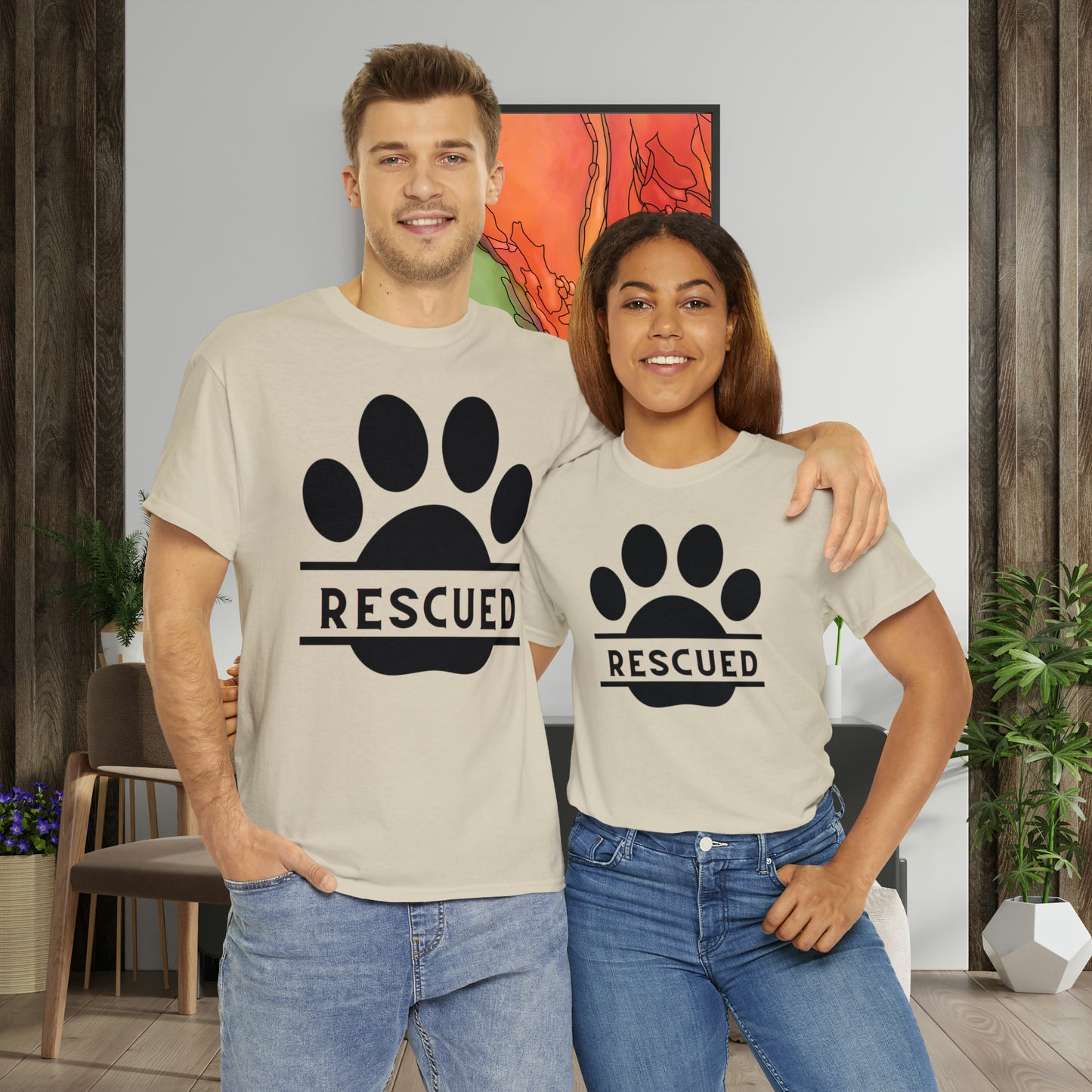 Rescue a furry friend and you will know unconditional love. This Unisex Heavy Cotton Tee is testament to what every dog or cat “rescuer” knows.